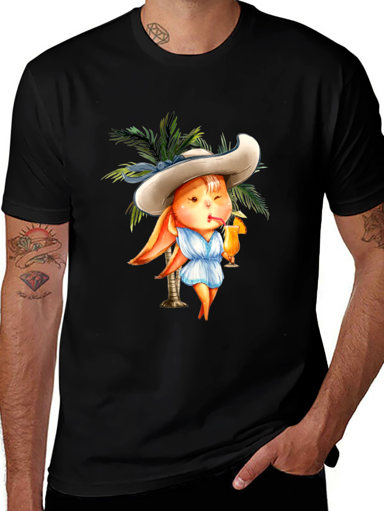 Tropical Bunny T-Shirt - Summer Vacation Vibes