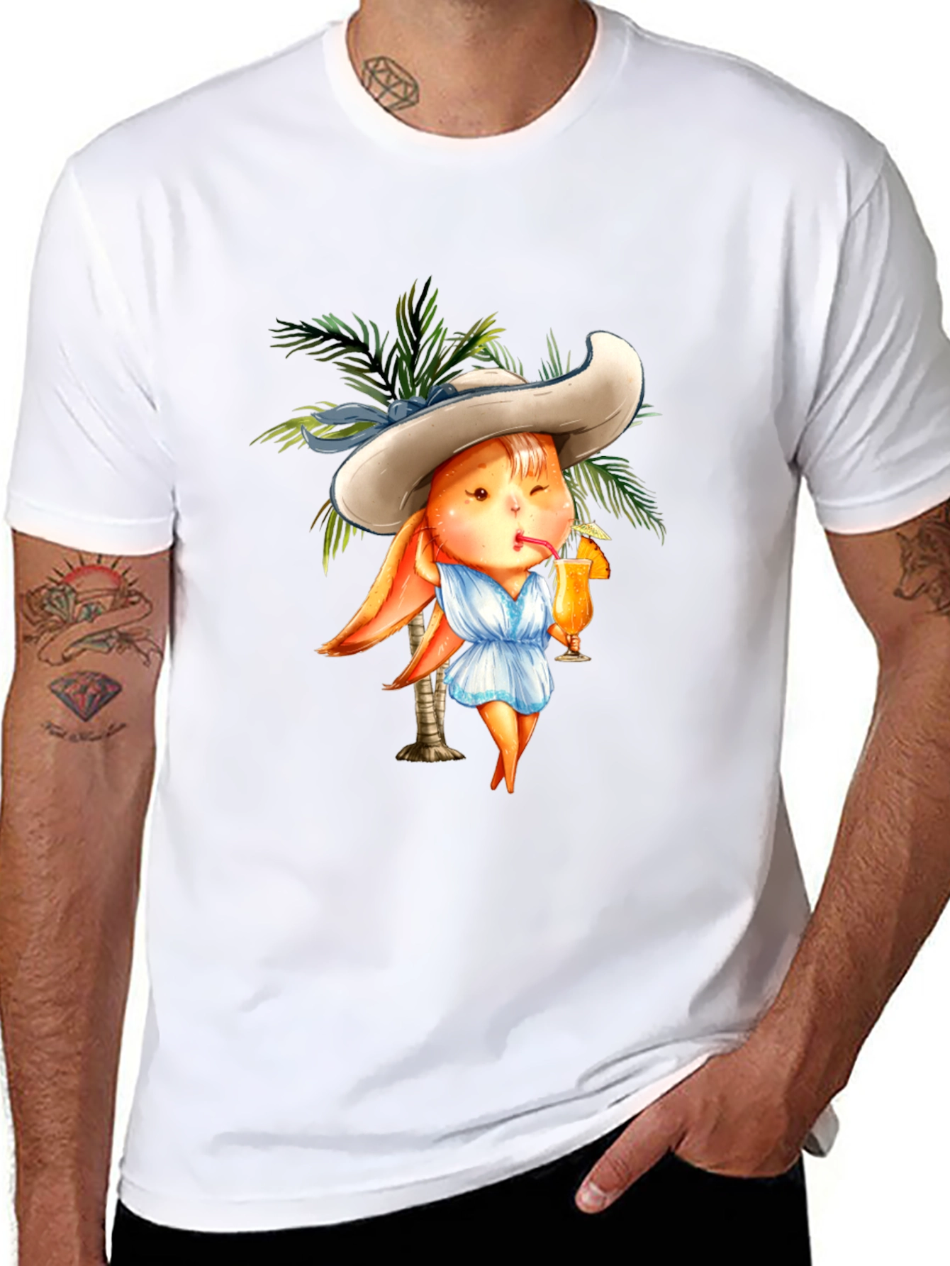 Tropical Bunny T-Shirt - Summer Vacation Vibes