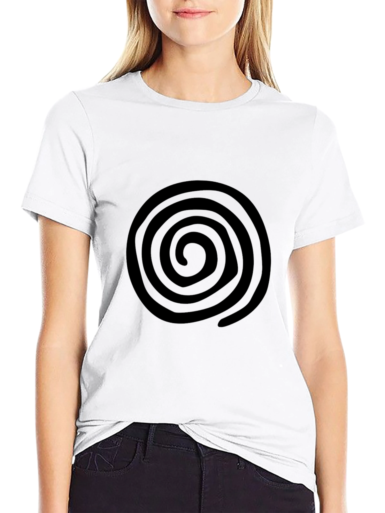 Spiral Graphic Black T-Shirt - Casual Comfort