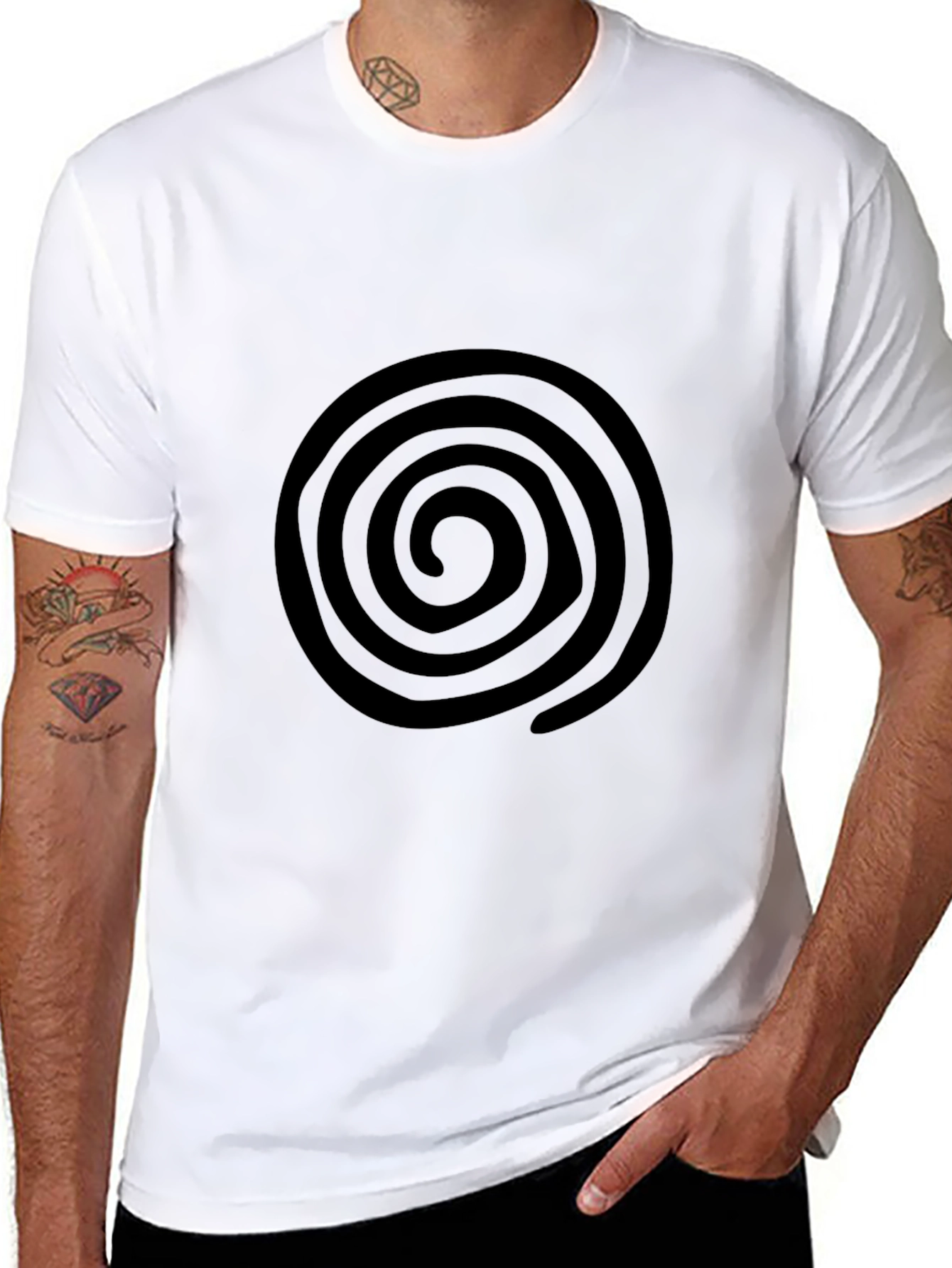 Spiral Graphic Black T-Shirt - Casual Comfort