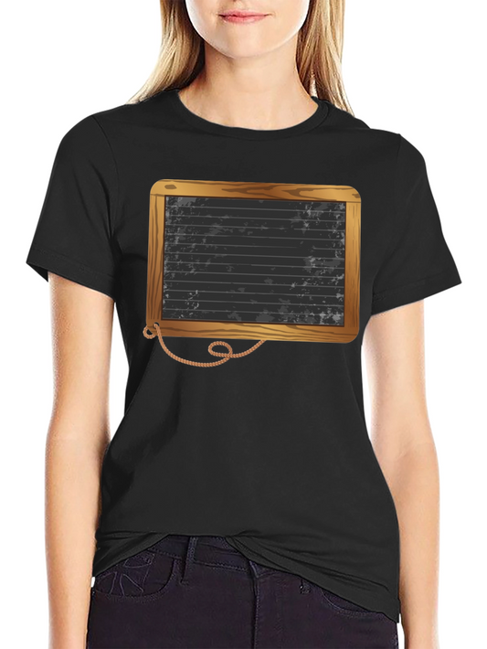 Novelty Blackboard Graphic Tee - Vintage Style