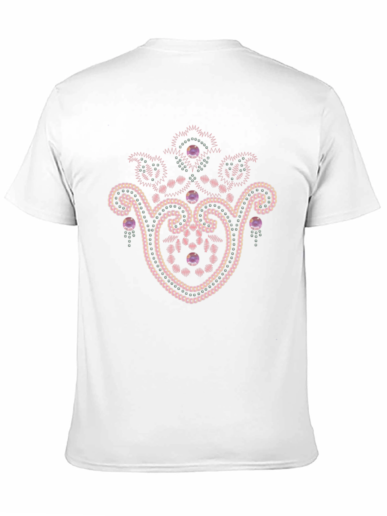 Mens Black T-Shirt with Gemstone Embellishment