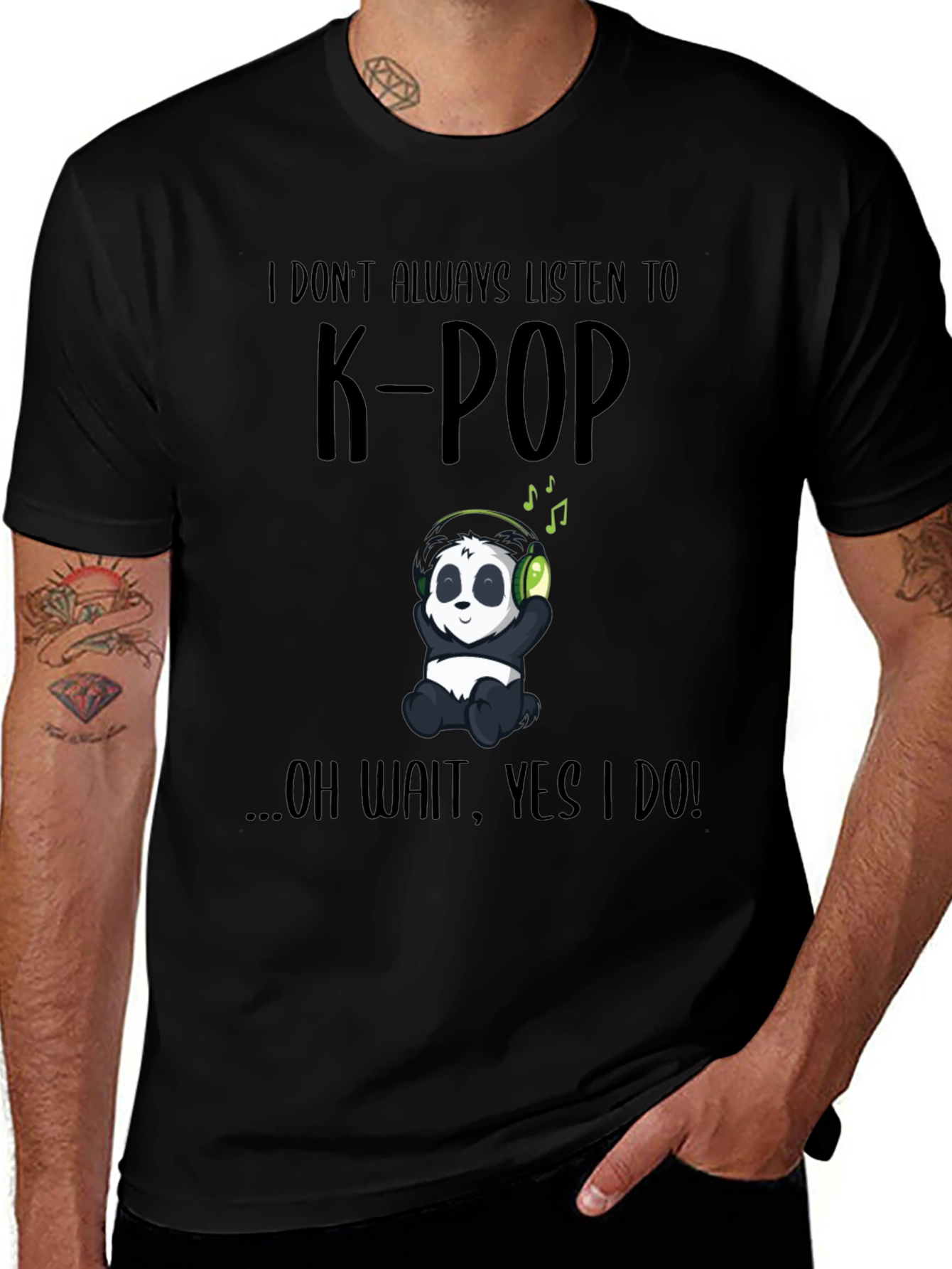 K-Pop Panda T-Shirt - Music Lover Tee