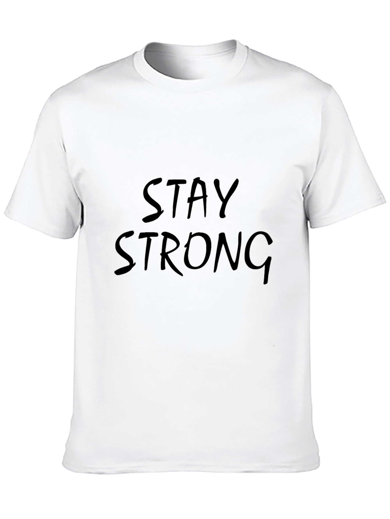 Stay Strong Black Graphic Tee - Motivational T-Shirt