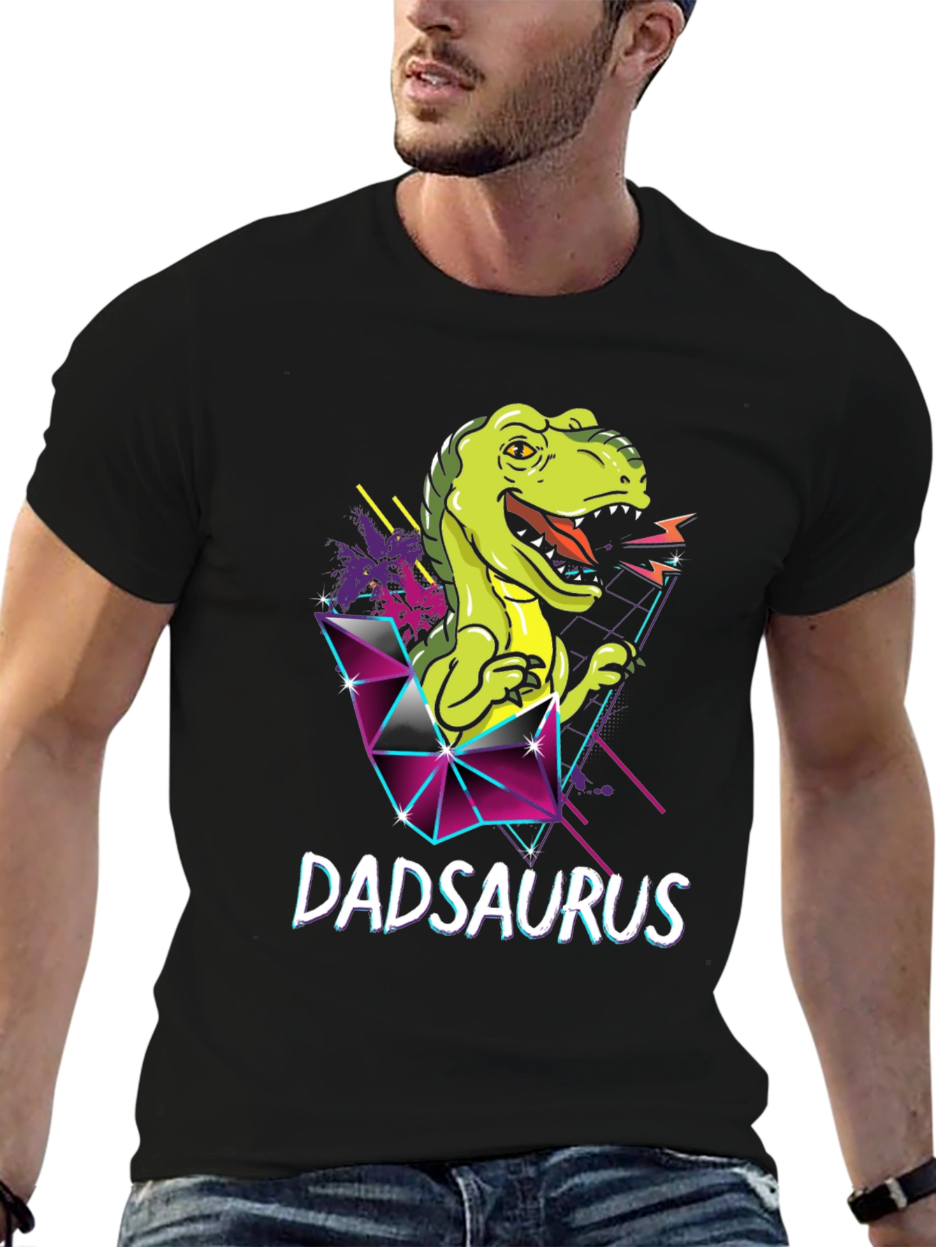 Dadsaurus Dinosaur Graphic T-Shirt