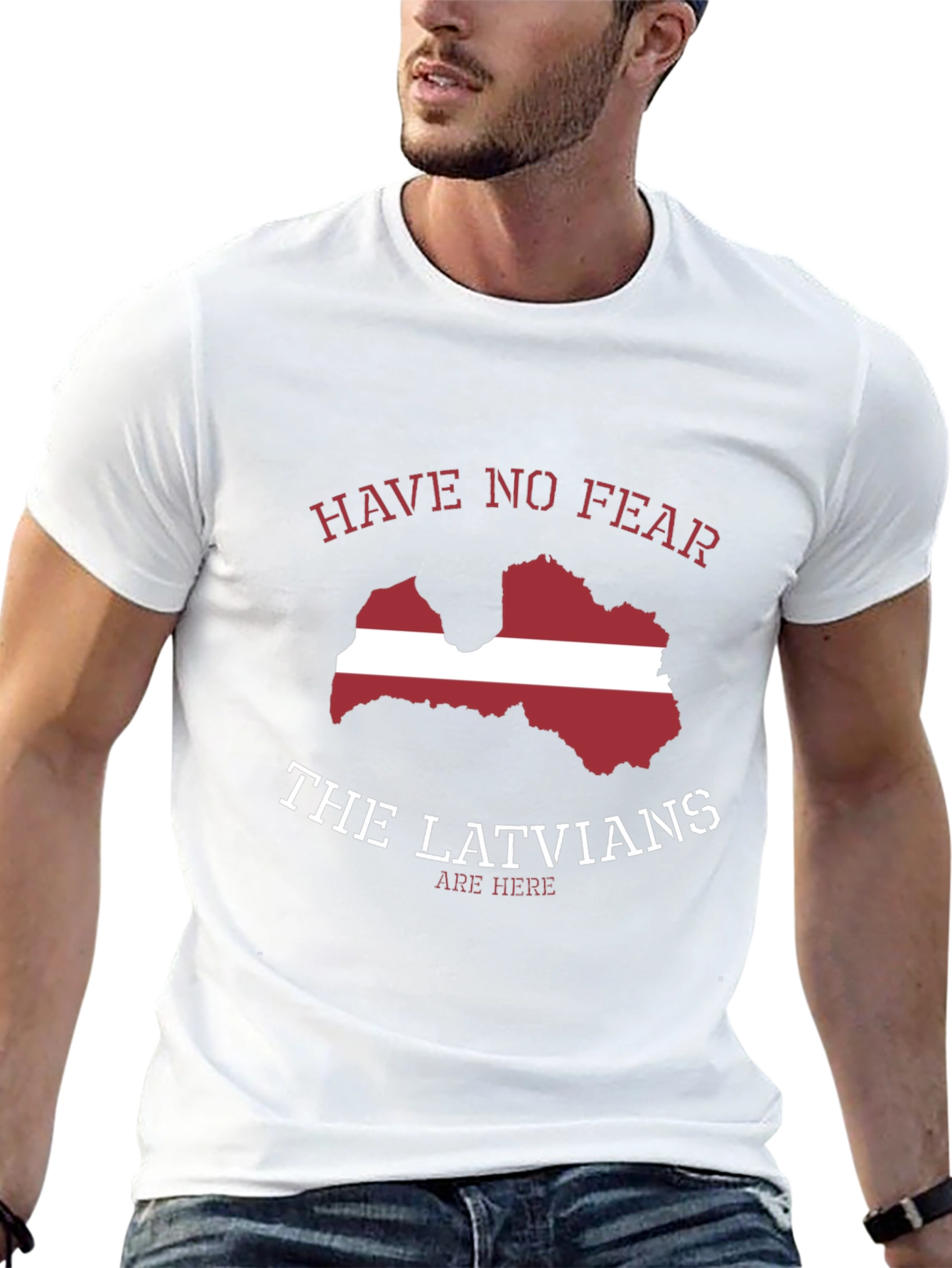 Latvia Flag Graphic T-Shirt - Novelty Tee