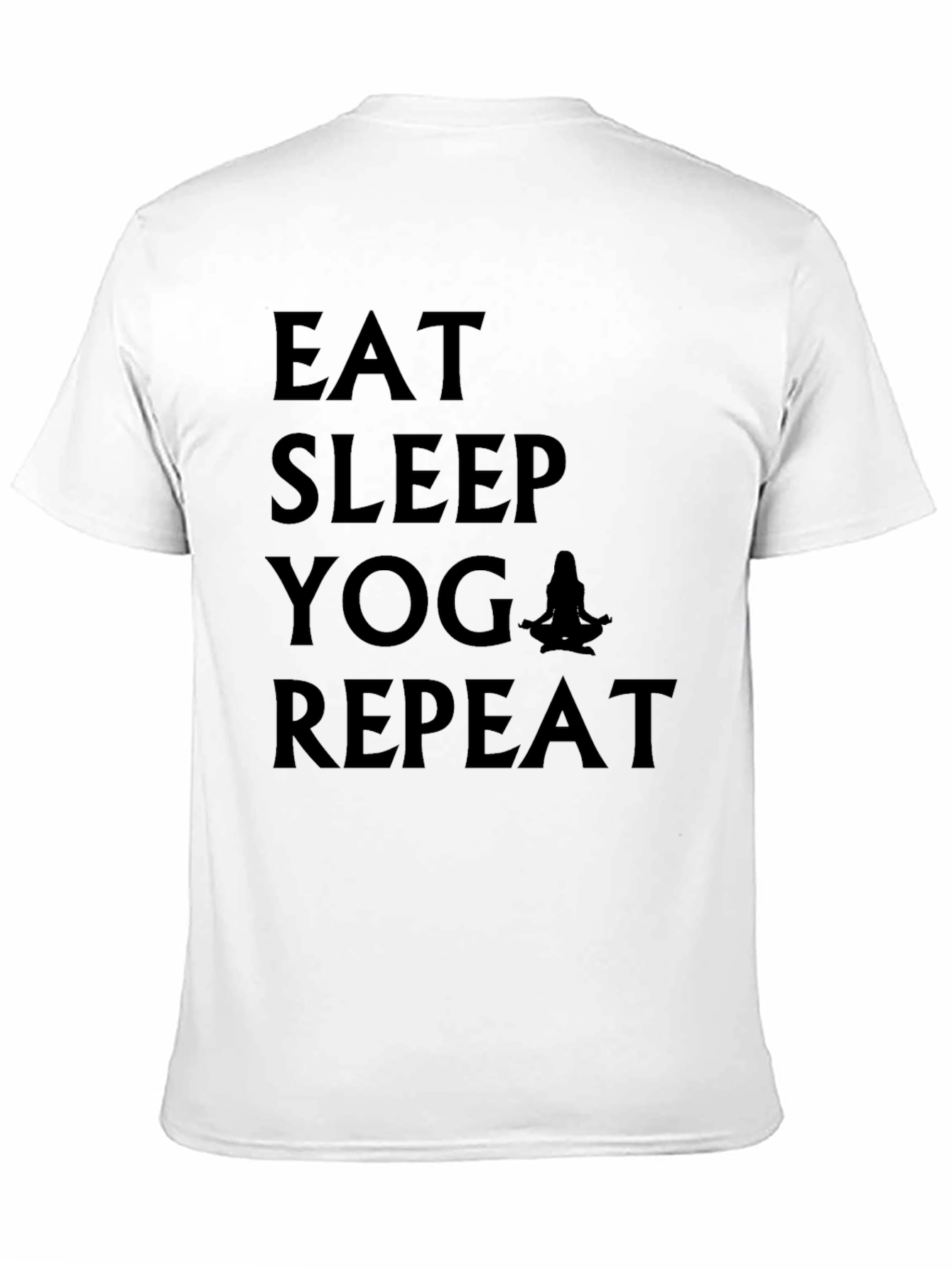 Eat Sleep Yoga Repeat Black Graphic T-Shirt