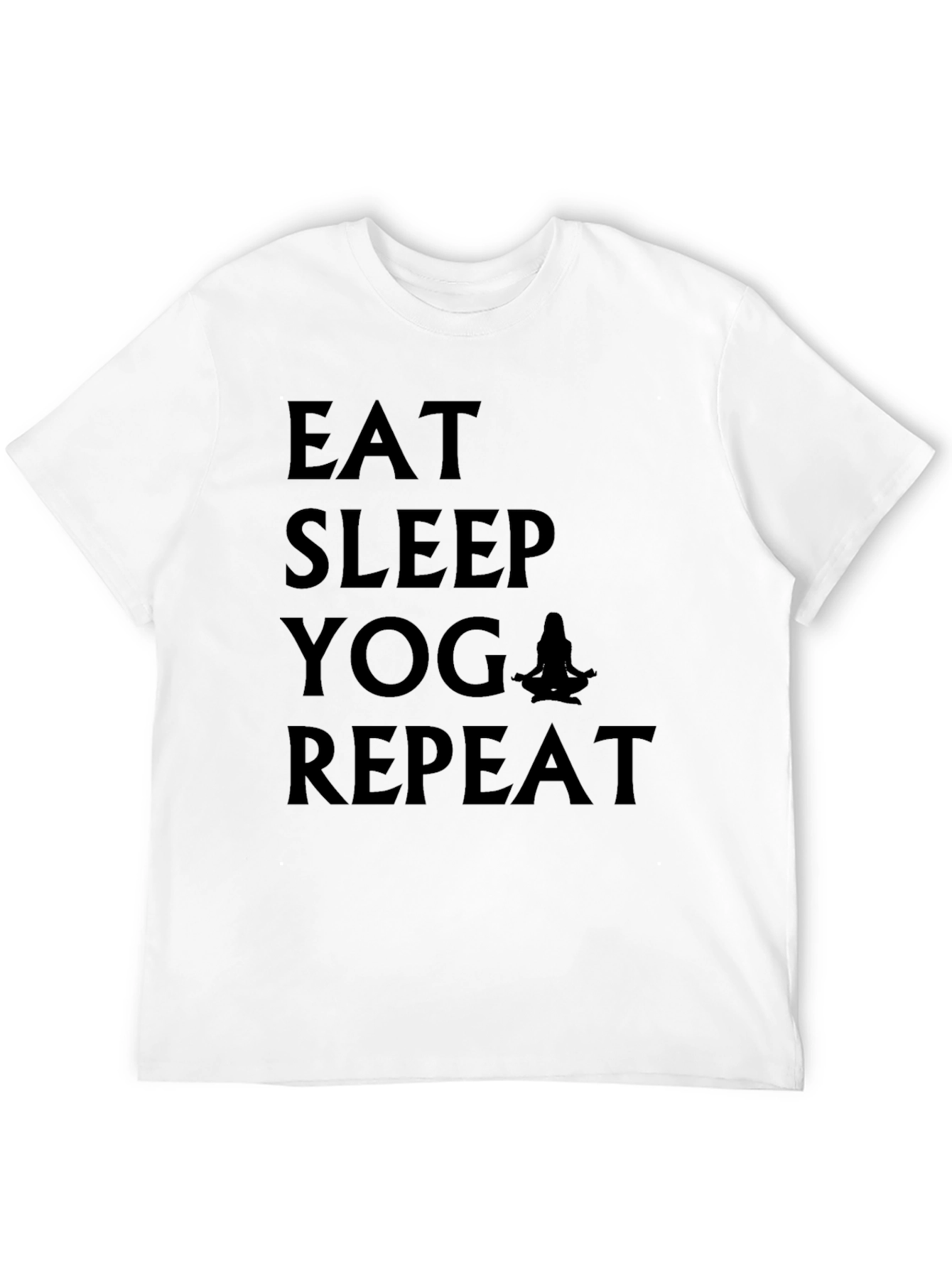 Eat Sleep Yoga Repeat Black Graphic T-Shirt