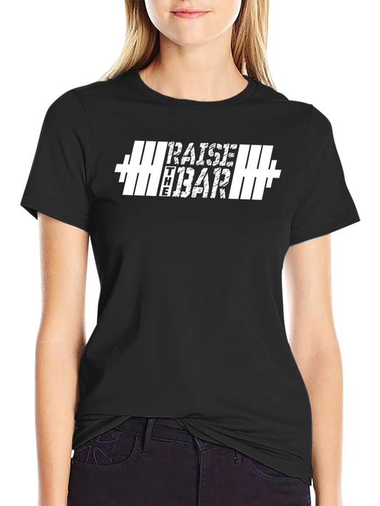 Raise The Bar Graphic Tee - Black Cotton Gym Shirt