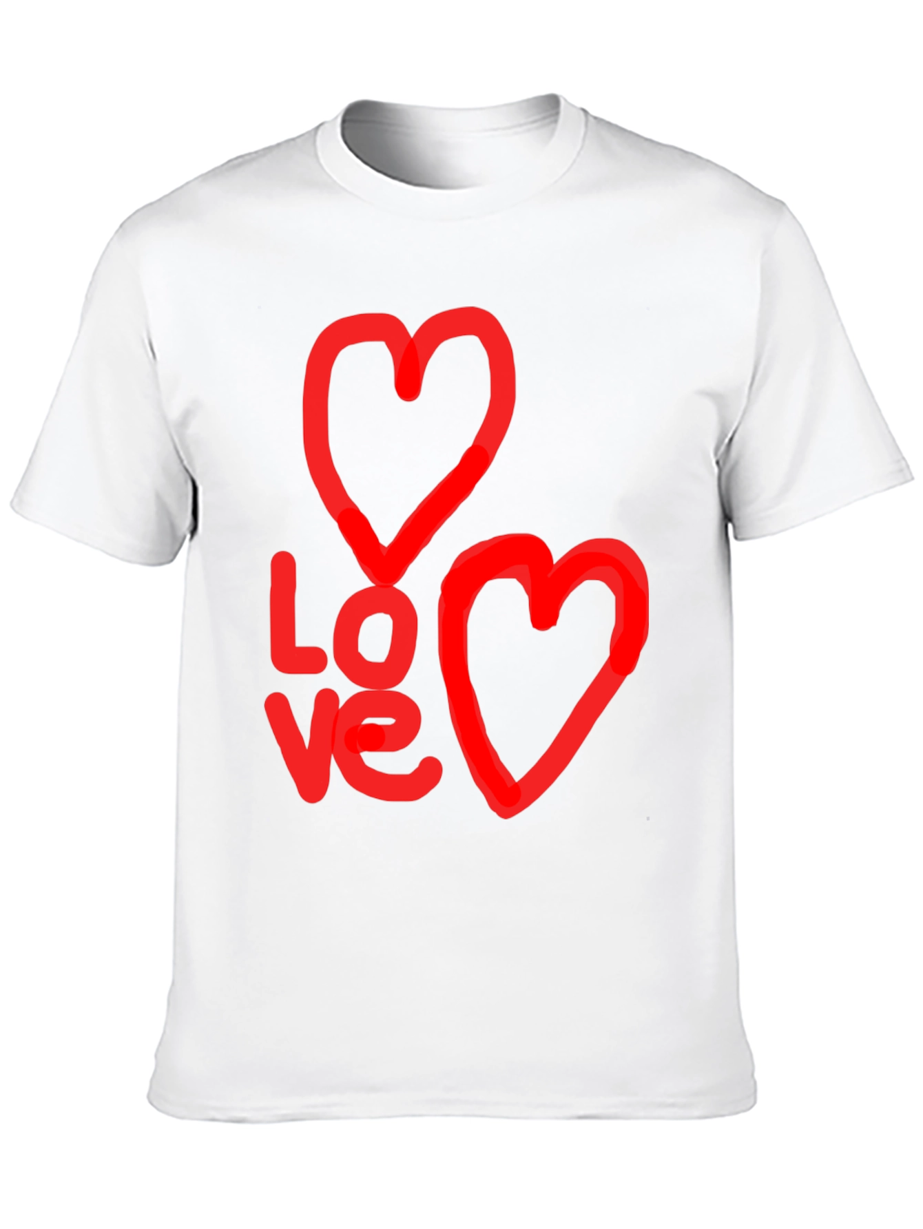 Love Graphic Black T-Shirt with Heart Designs