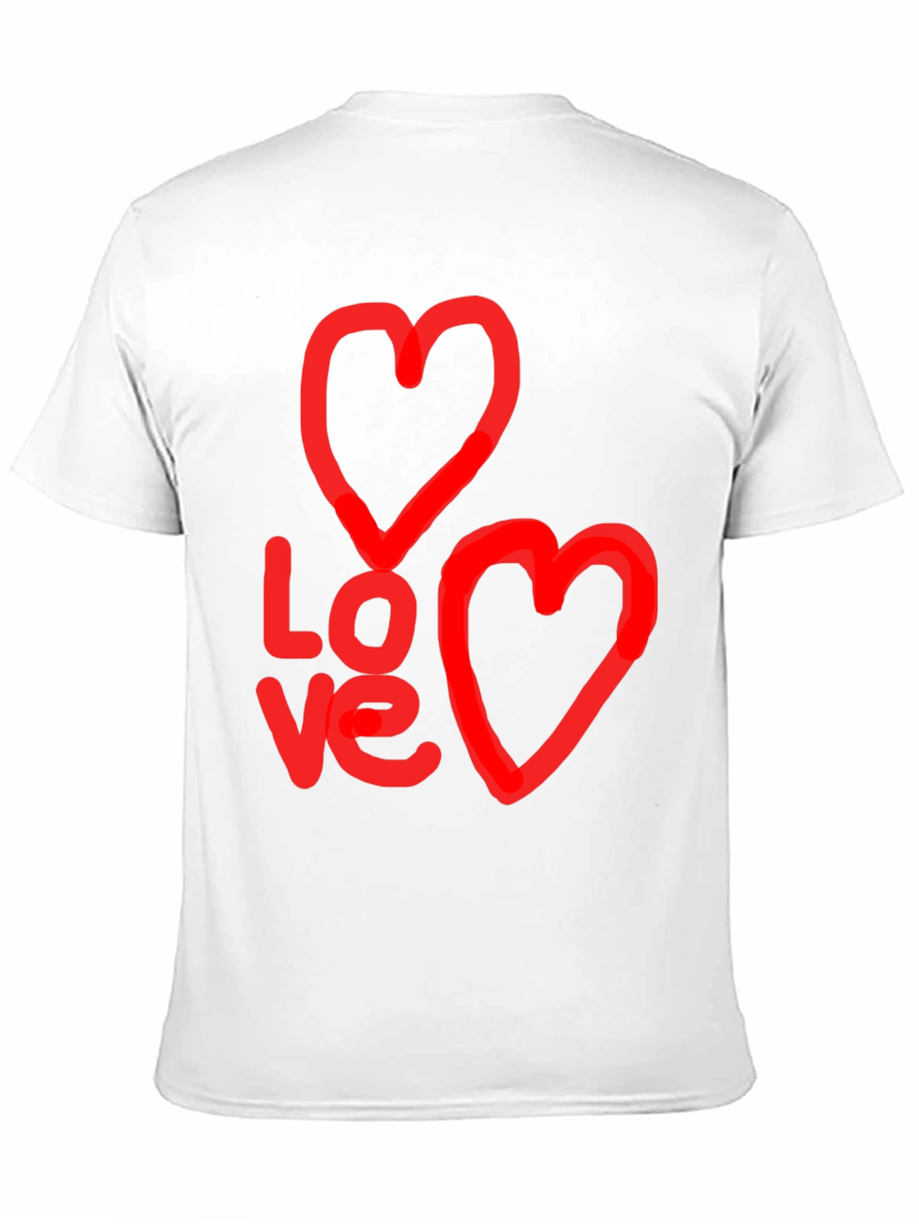 Love Graphic Black T-Shirt with Heart Designs