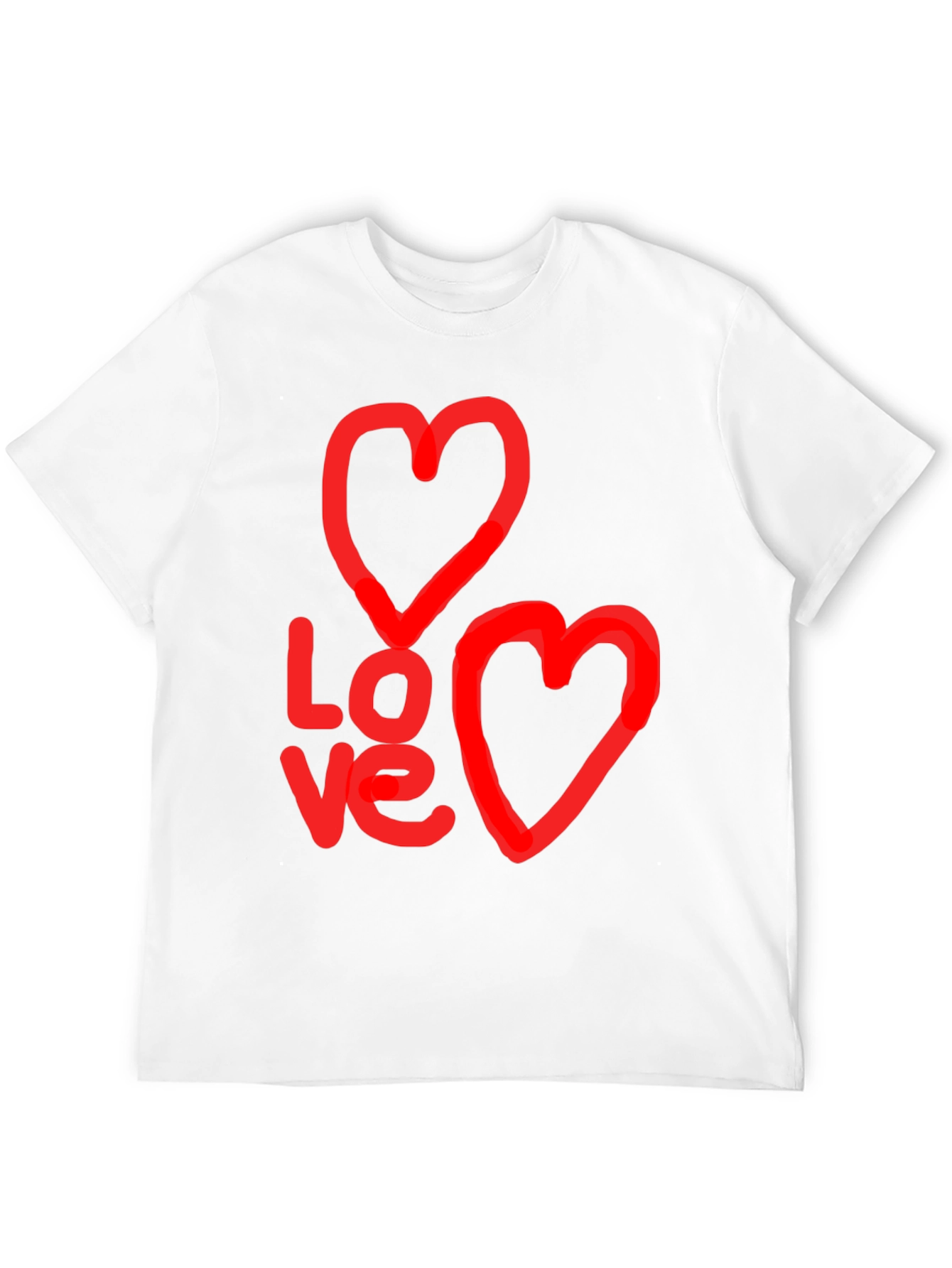 Love Graphic Black T-Shirt with Heart Designs
