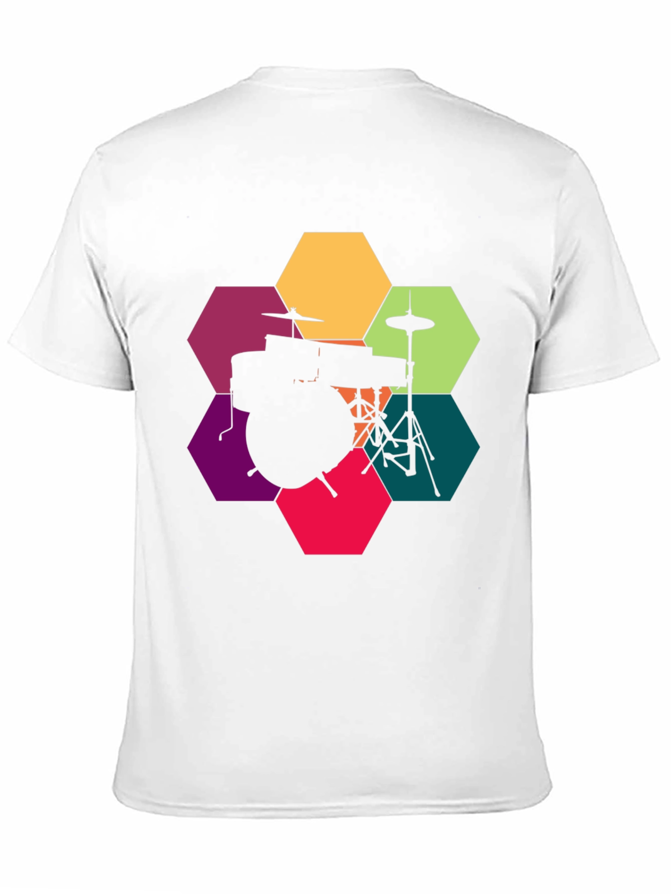 Drum Kit Hexagon Graphic T-Shirt