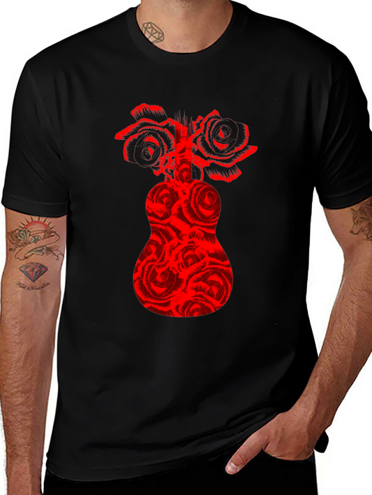 Red Rose Guitar Graphic T-Shirt