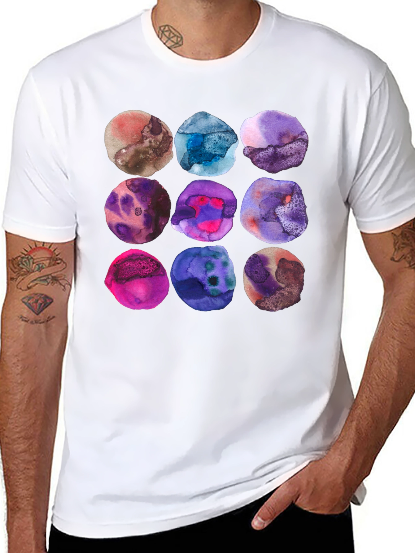Watercolor Circles Graphic T-Shirt