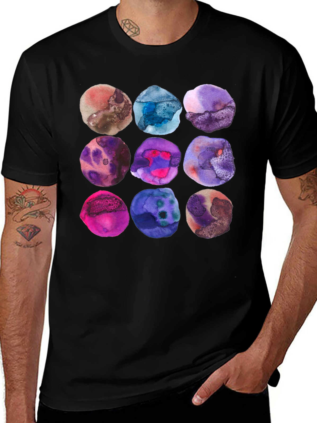 Watercolor Circles Graphic T-Shirt