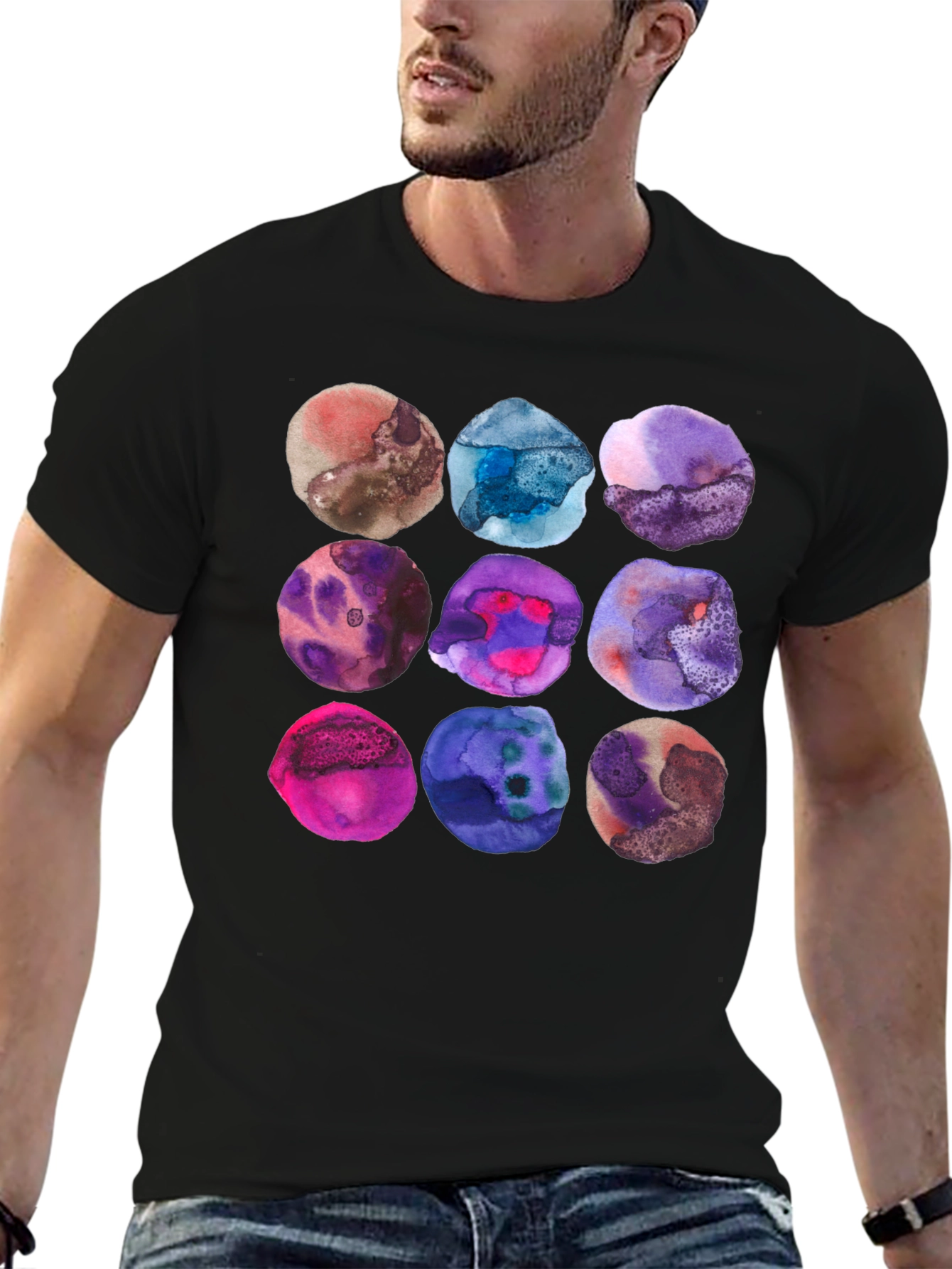 Watercolor Circles Graphic T-Shirt