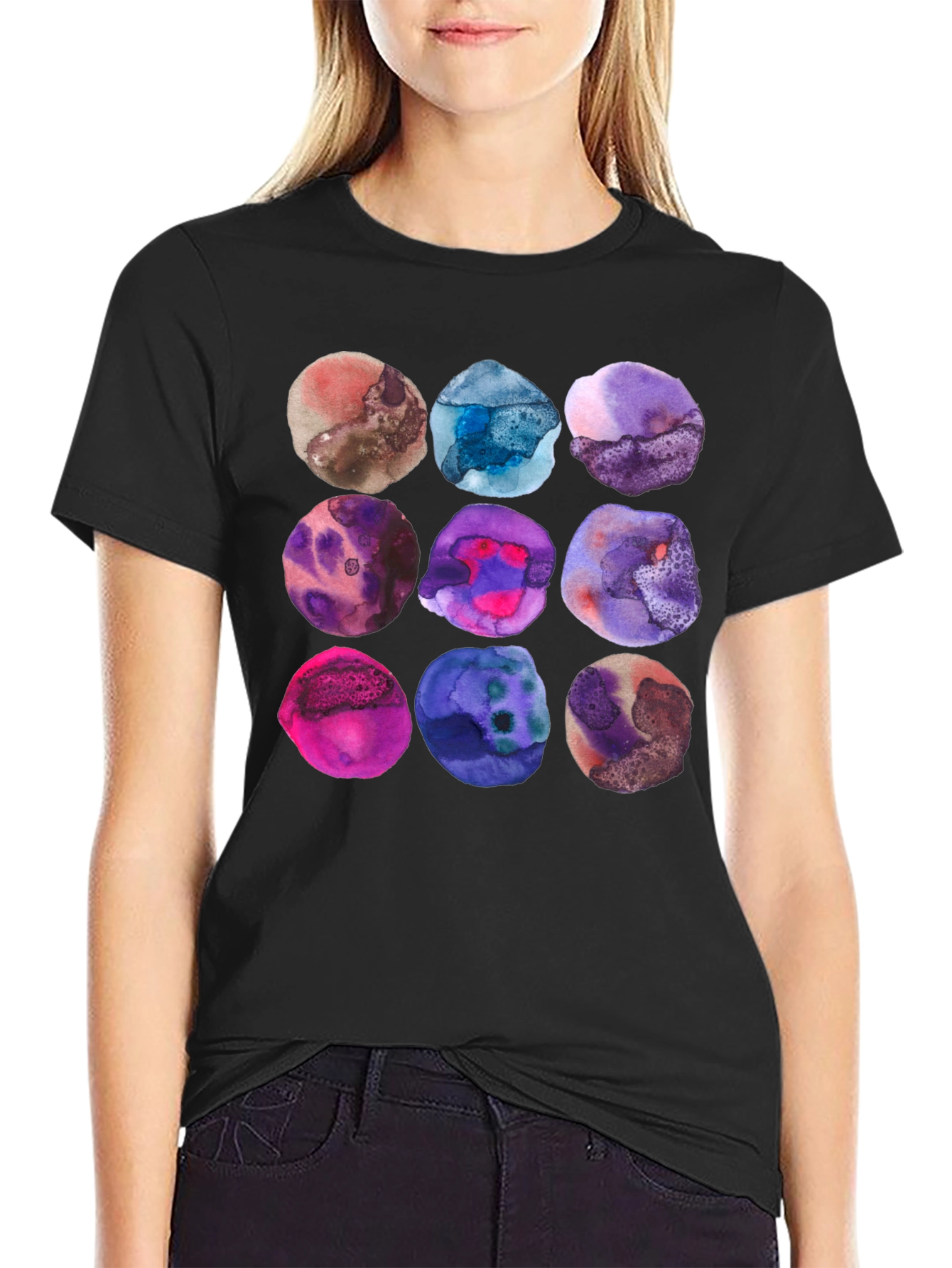 Watercolor Circles Graphic T-Shirt