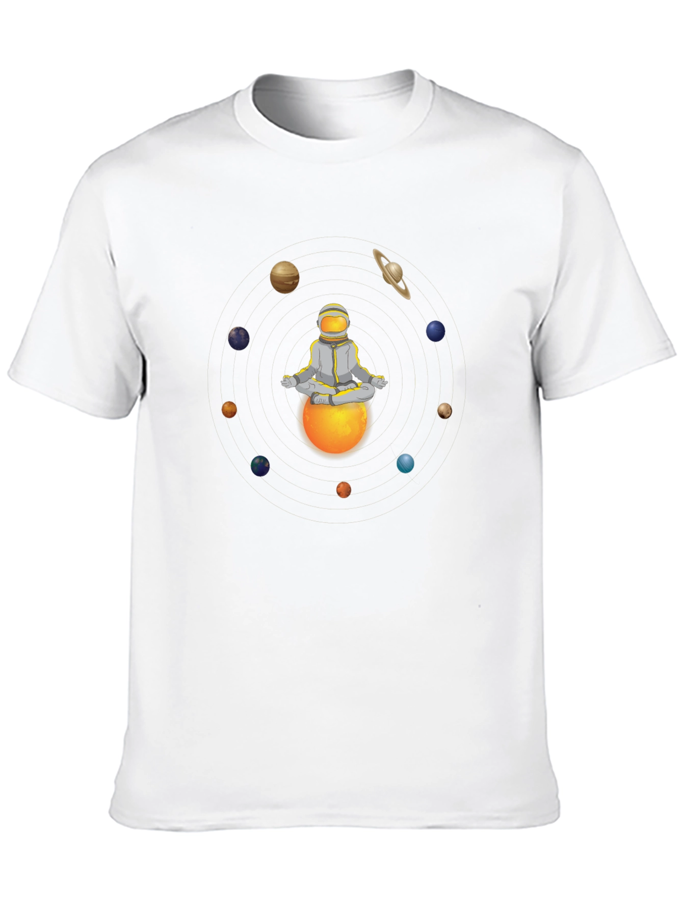 Meditating Astronaut Planets T-Shirt