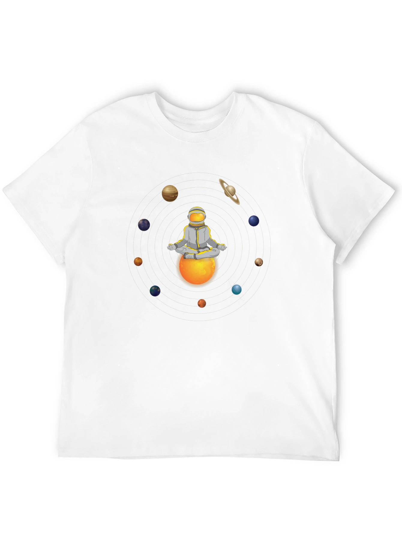 Meditating Astronaut Planets T-Shirt