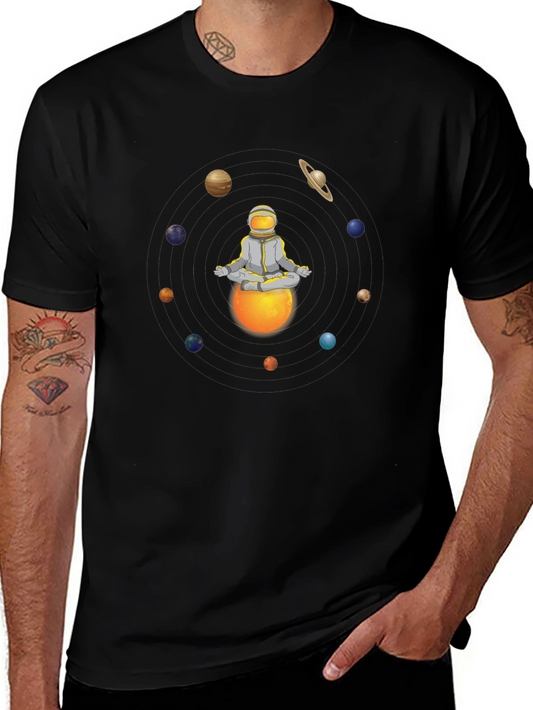 Meditating Astronaut Planets T-Shirt