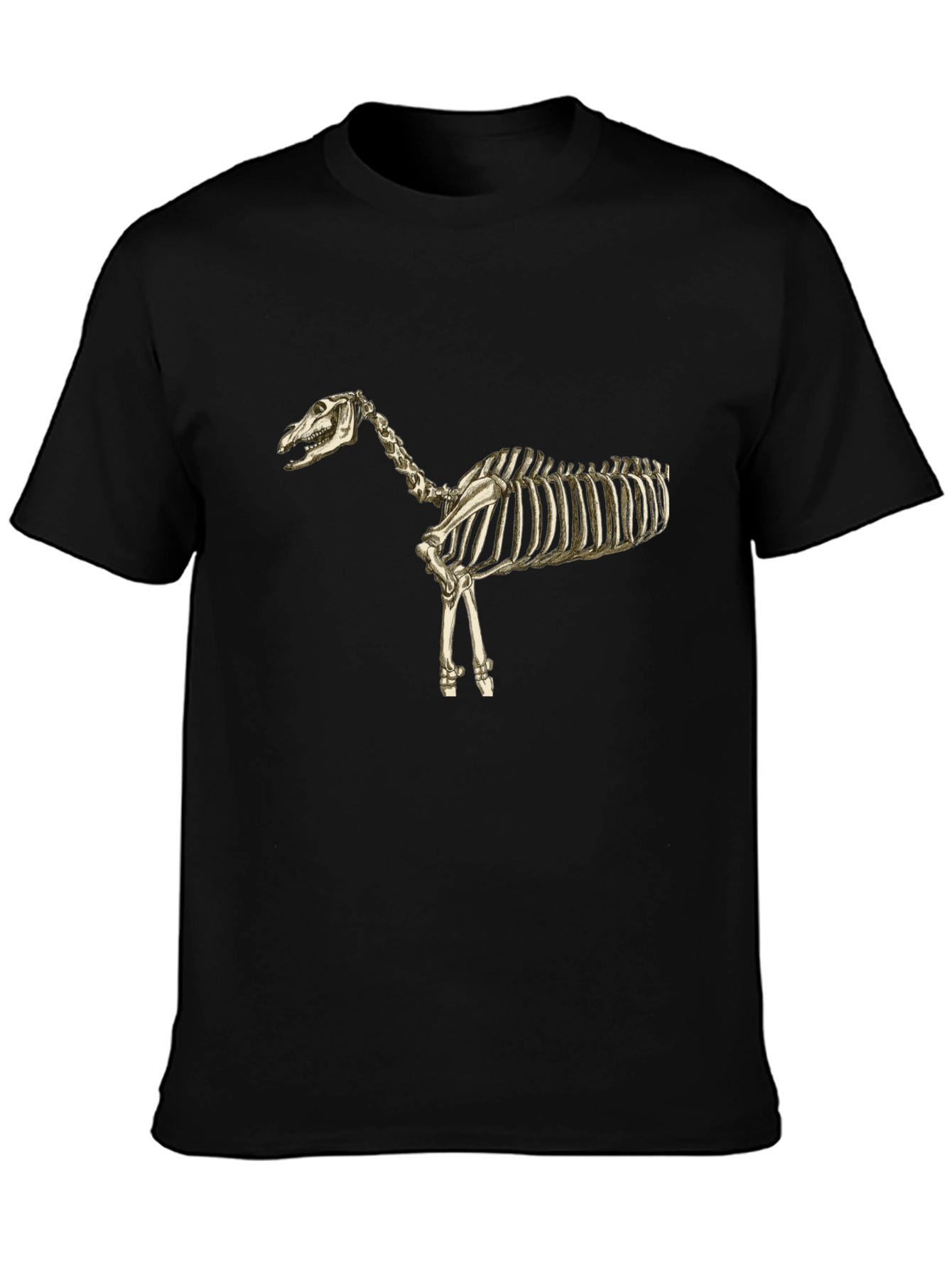 Horse Skeleton Black T-Shirt