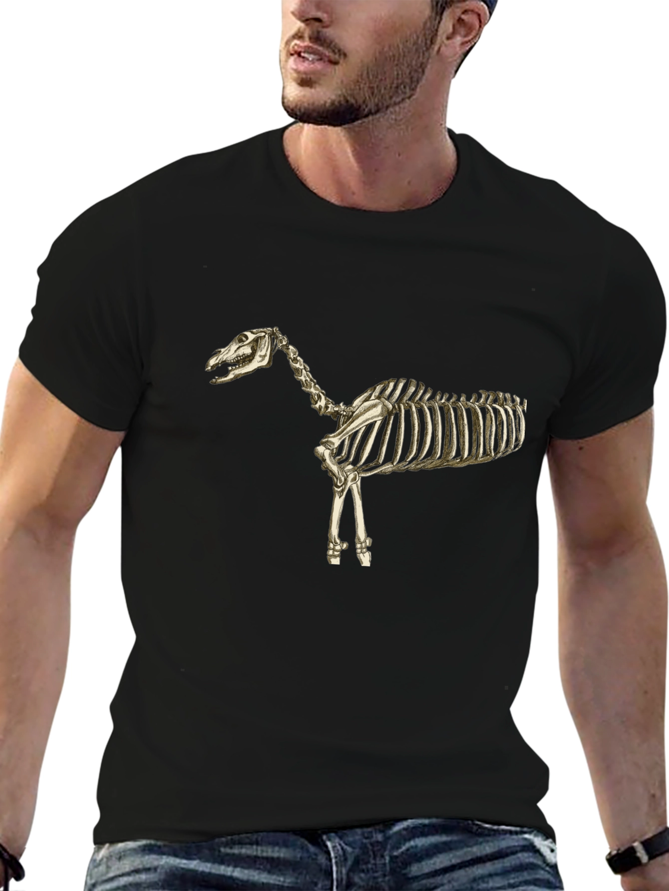 Horse Skeleton Black T-Shirt