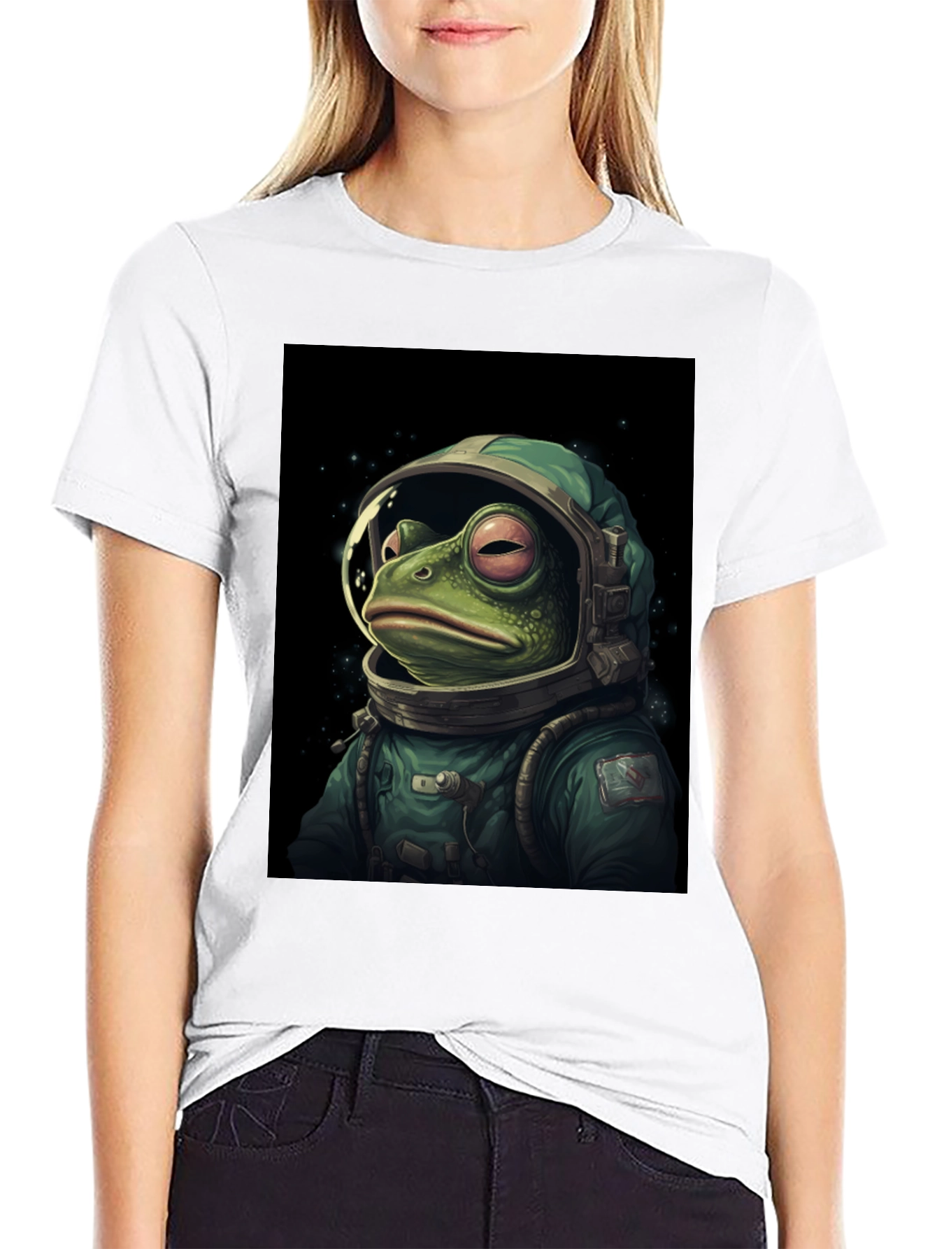Astronaut Frog Graphic Tee - Black