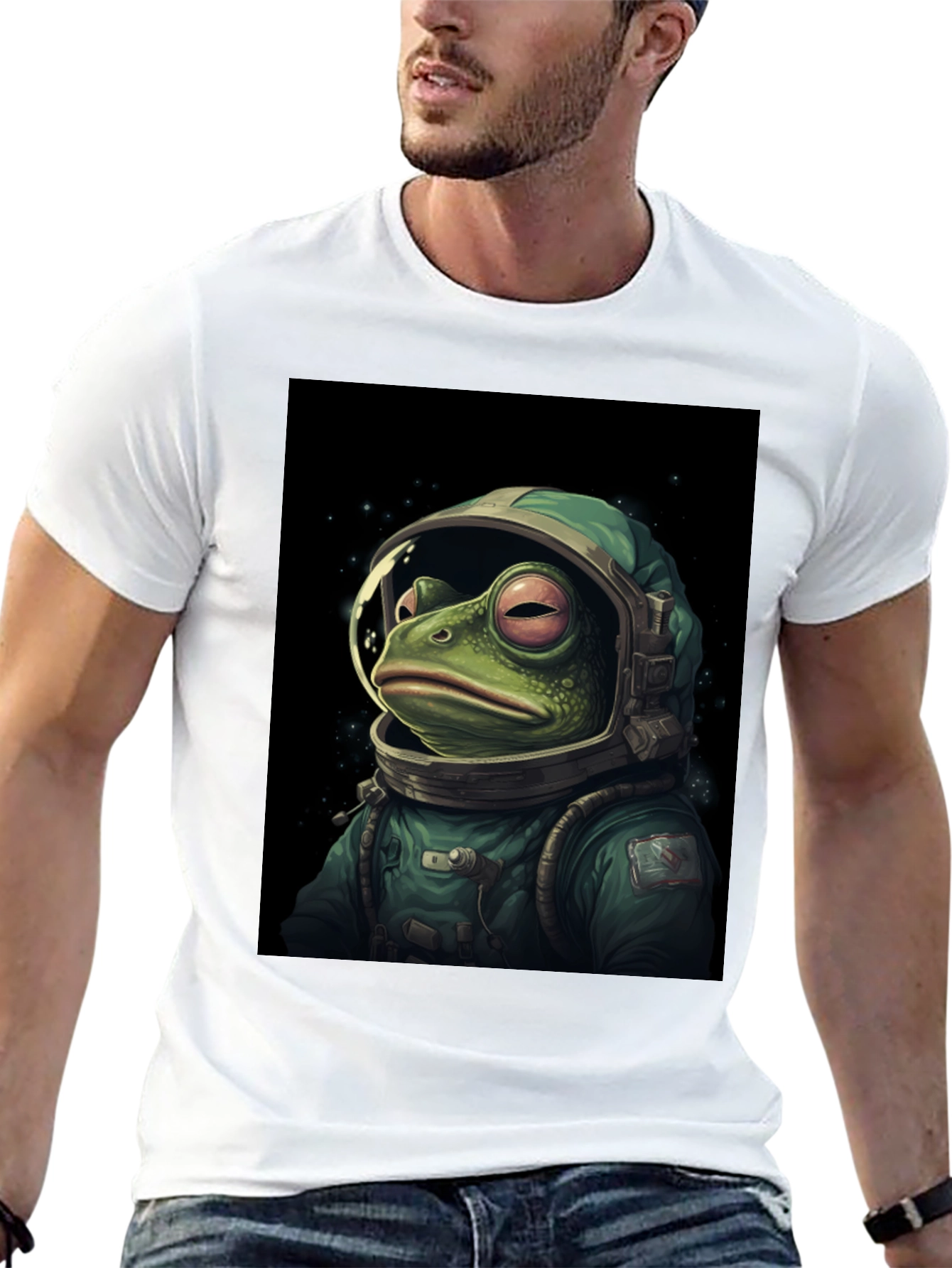 Astronaut Frog Graphic Tee - Black