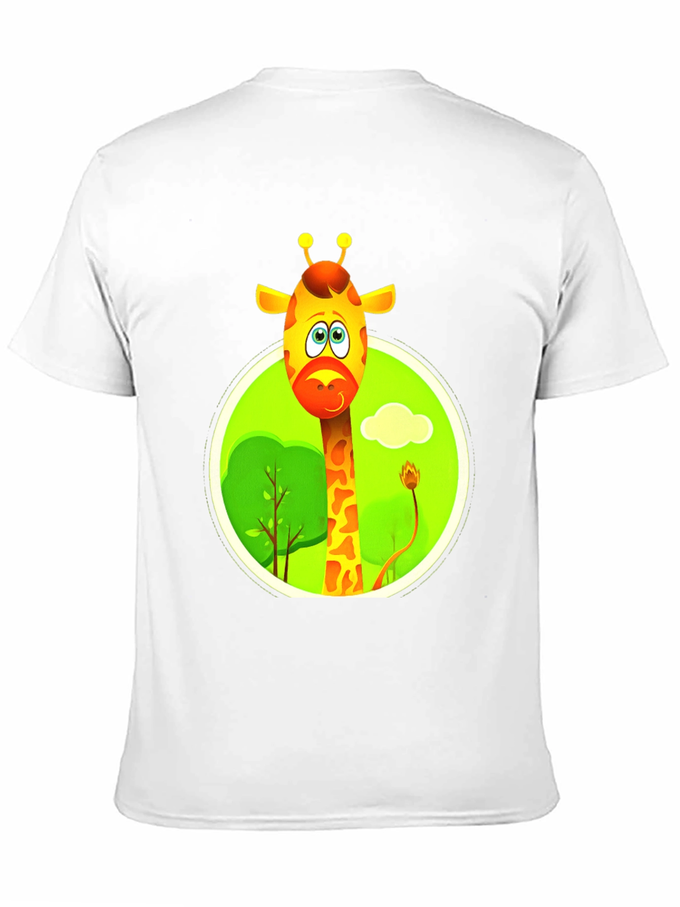 Cartoon Giraffe Black T-Shirt