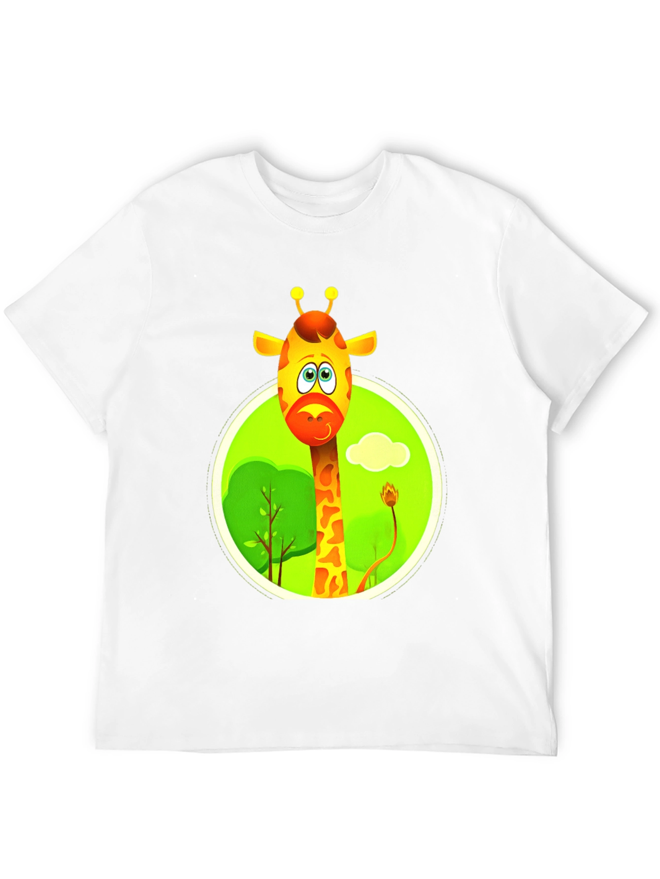 Cartoon Giraffe Black T-Shirt