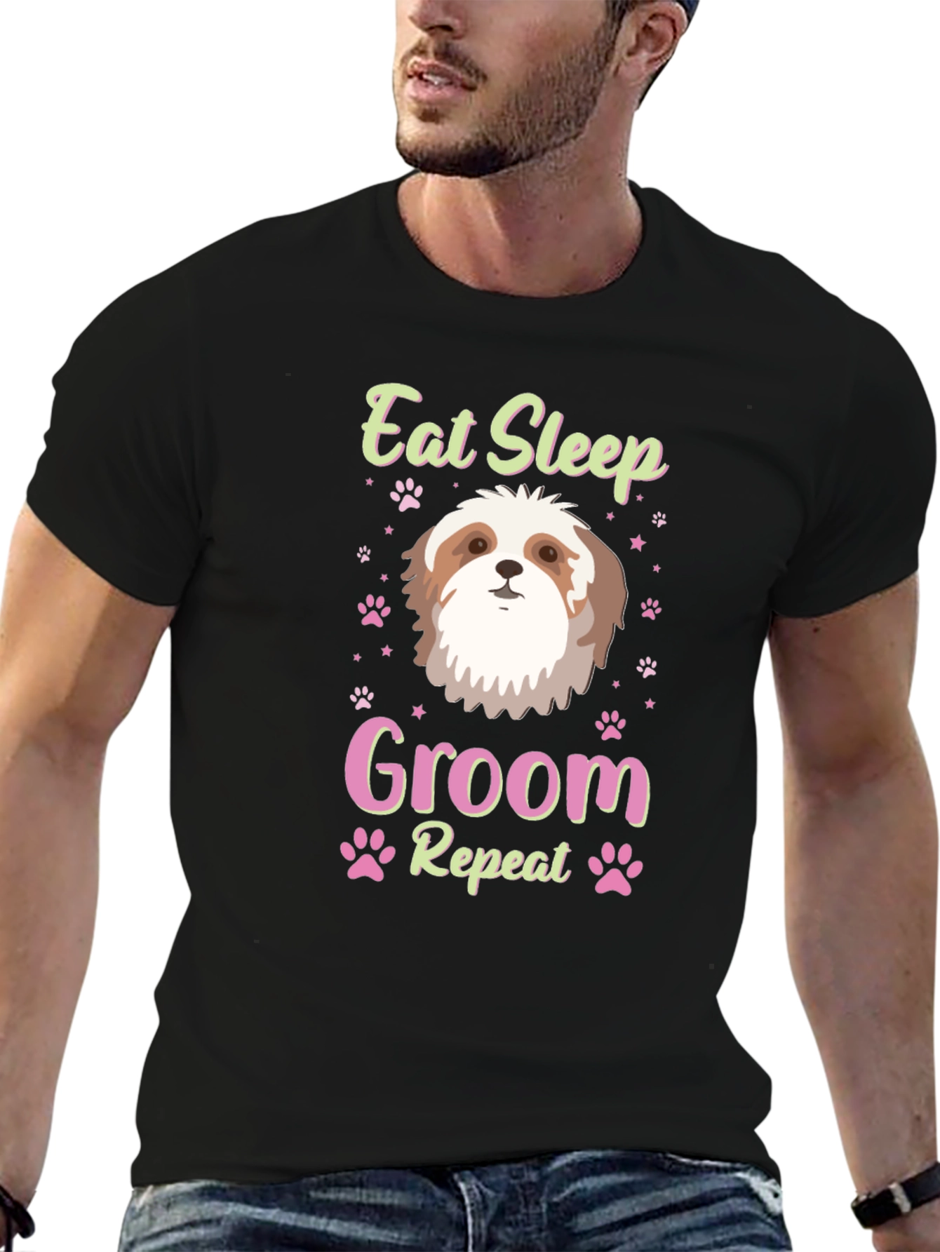Eat Sleep Groom Shih Tzu Dog Lover T-Shirt