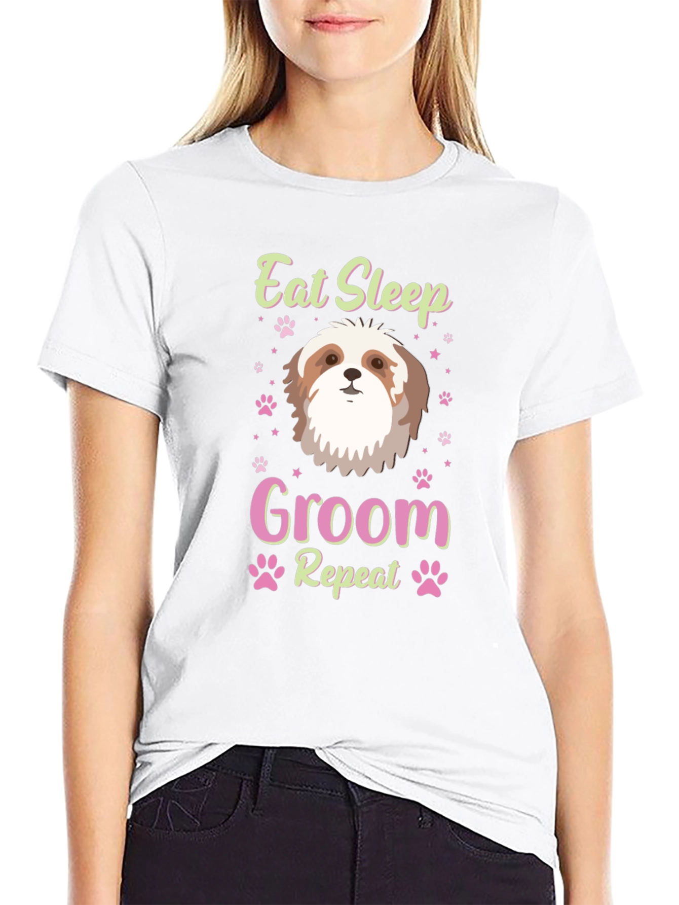 Eat Sleep Groom Shih Tzu Dog Lover T-Shirt