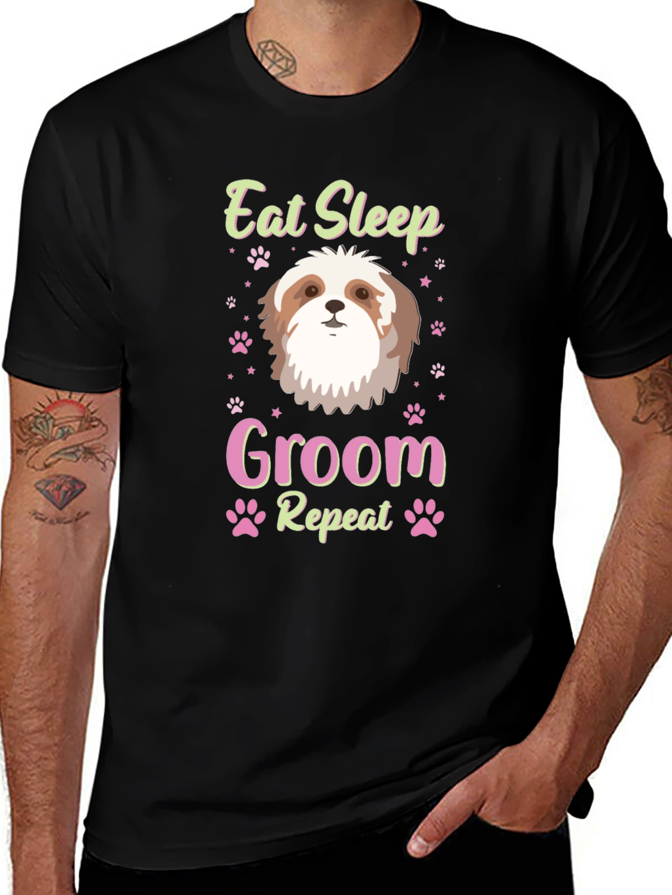 Eat Sleep Groom Shih Tzu Dog Lover T-Shirt