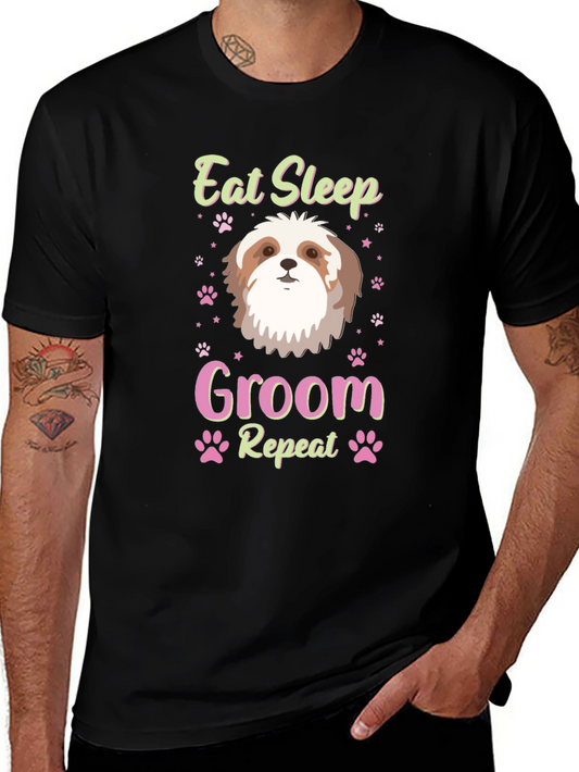 Eat Sleep Groom Shih Tzu Dog Lover T-Shirt
