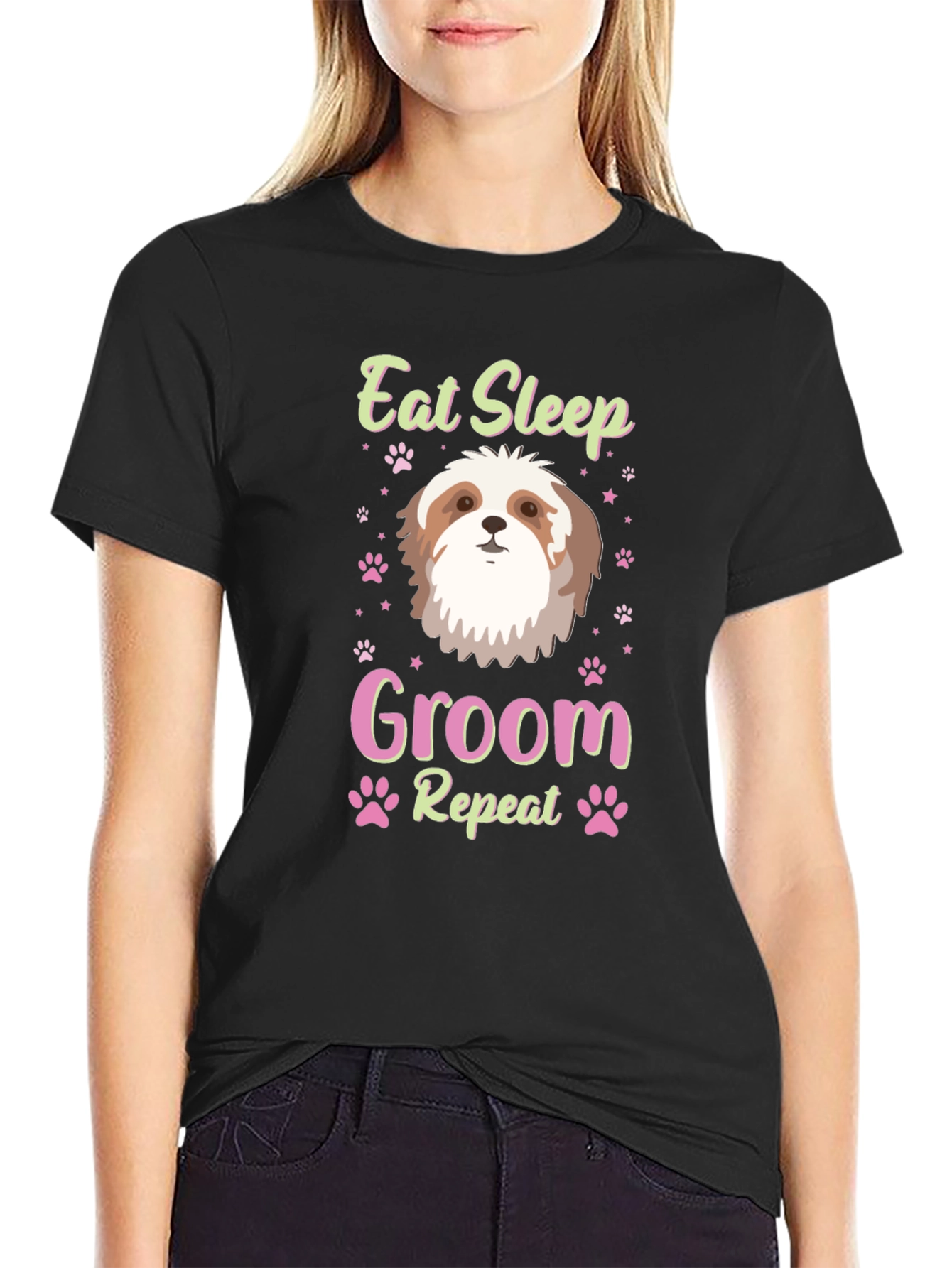 Eat Sleep Groom Shih Tzu Dog Lover T-Shirt