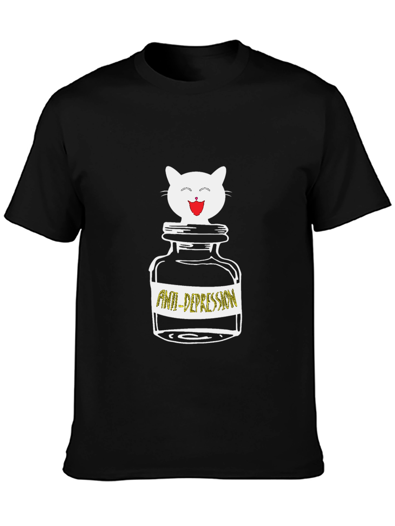 Anti-Depression Cat T-Shirt:  Cute Funny Comfort