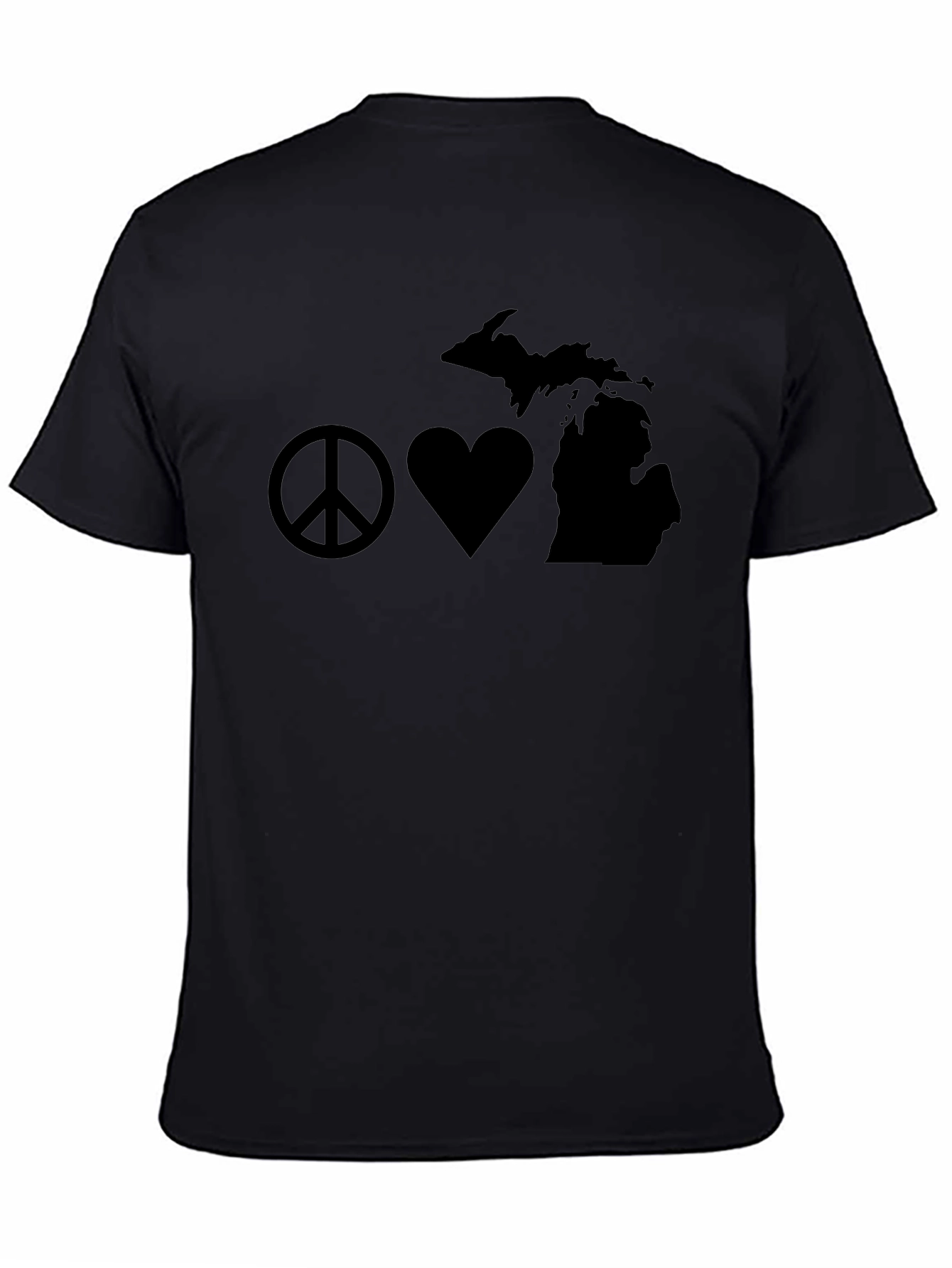 Peace Love Michigan Black T-Shirt