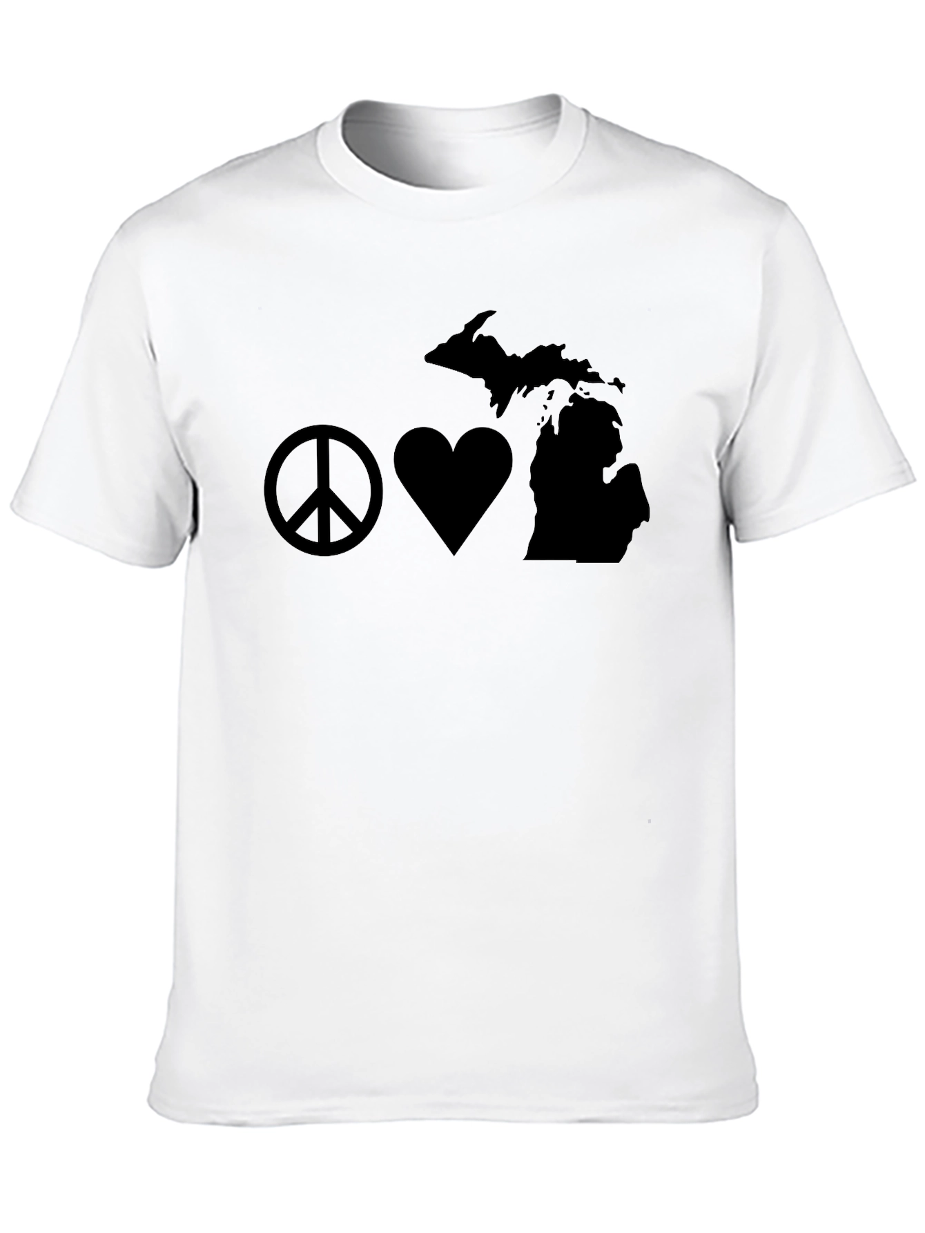 Peace Love Michigan Black T-Shirt