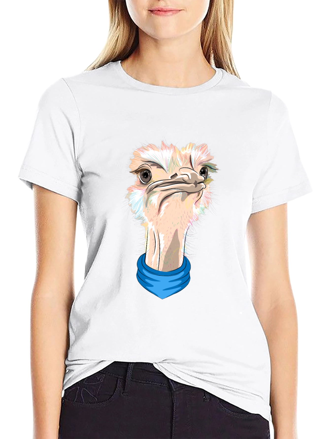 Ostrich Graphic Tee - Black Unique Design