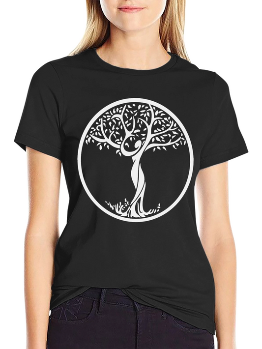 Celtic Tree of Life Graphic Tee - Black Cotton Blend
