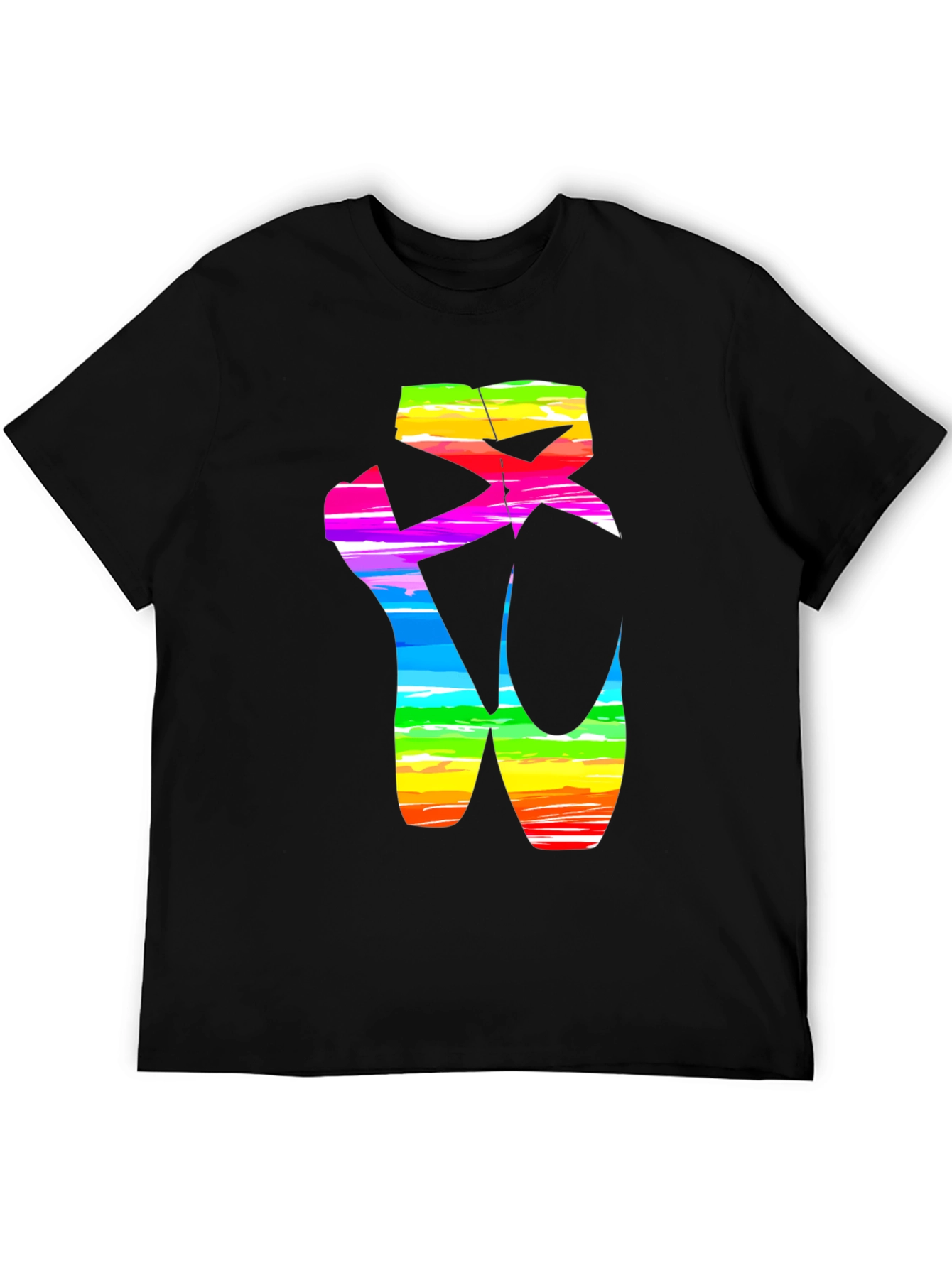 Rainbow Ballet Shoe Graphic Tee - Artistic Design