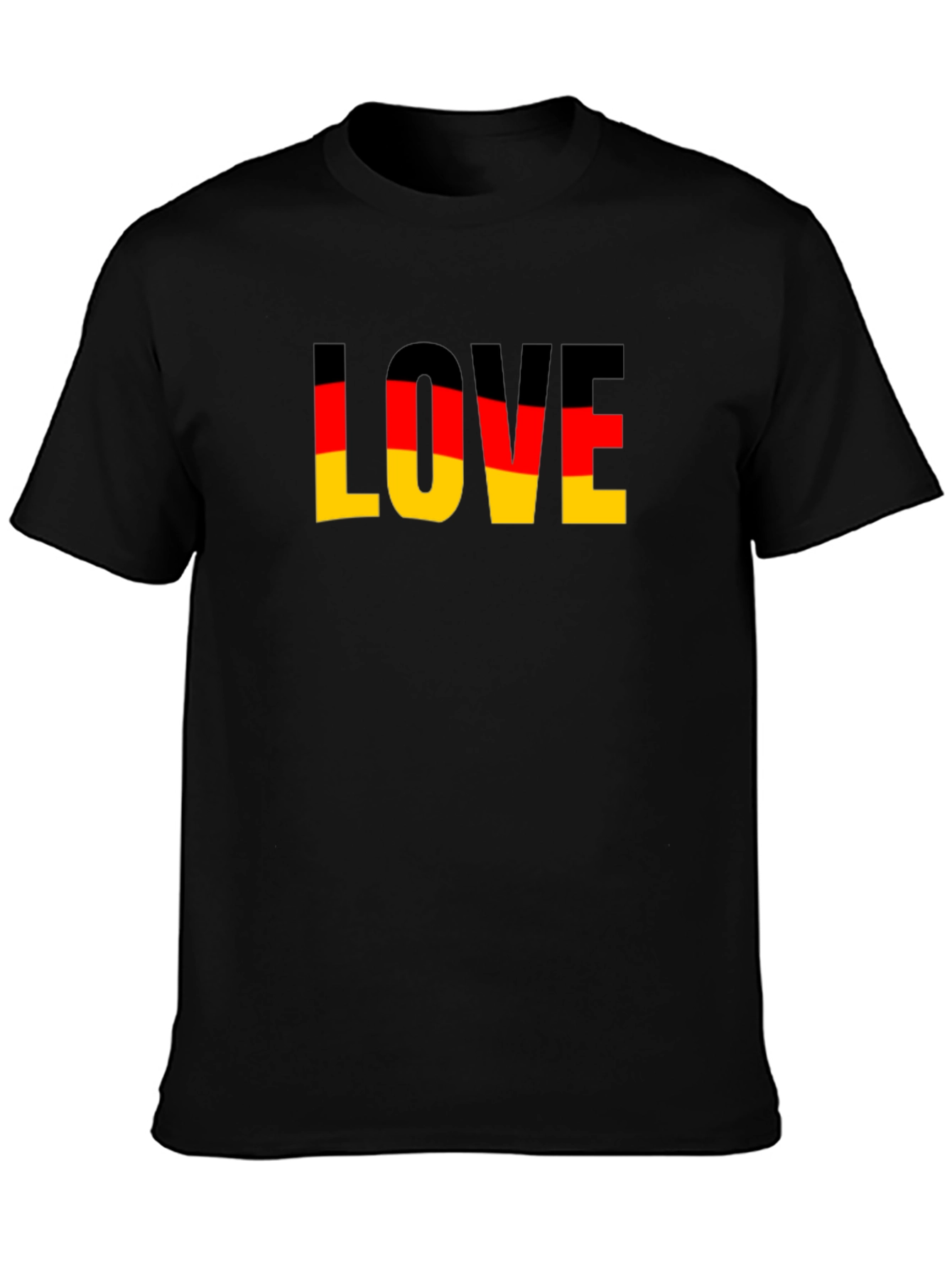 Germany Flag Love Graphic Black T-Shirt