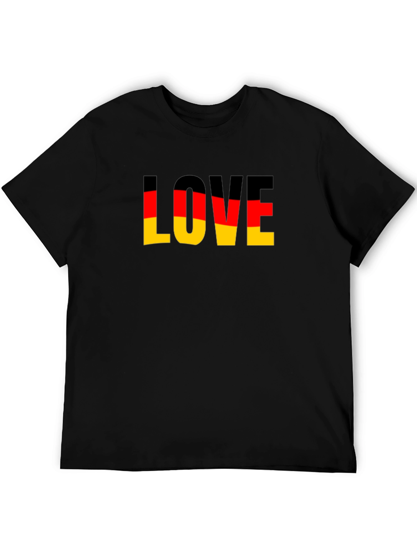 Germany Flag Love Graphic Black T-Shirt