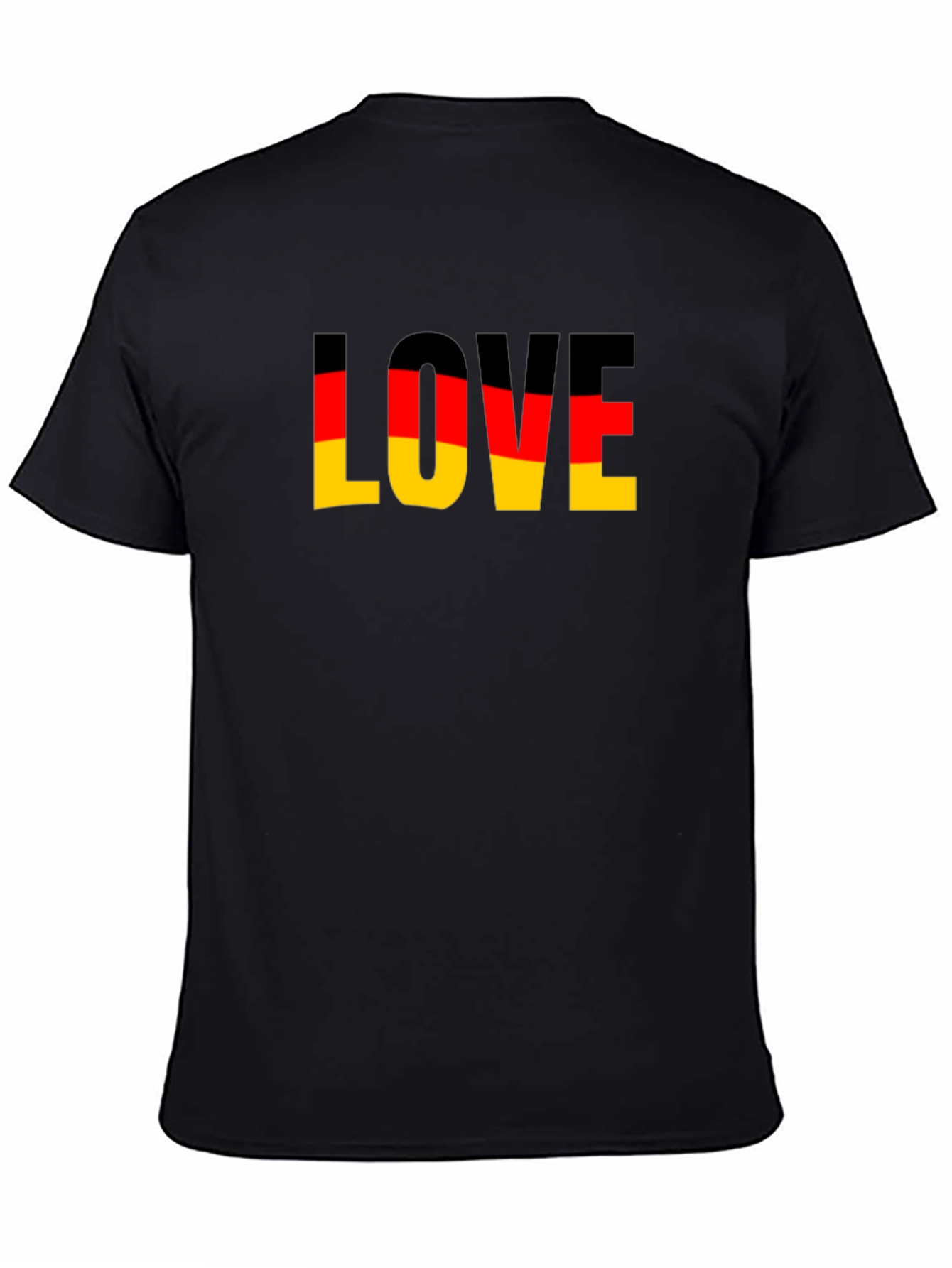 Germany Flag Love Graphic Black T-Shirt