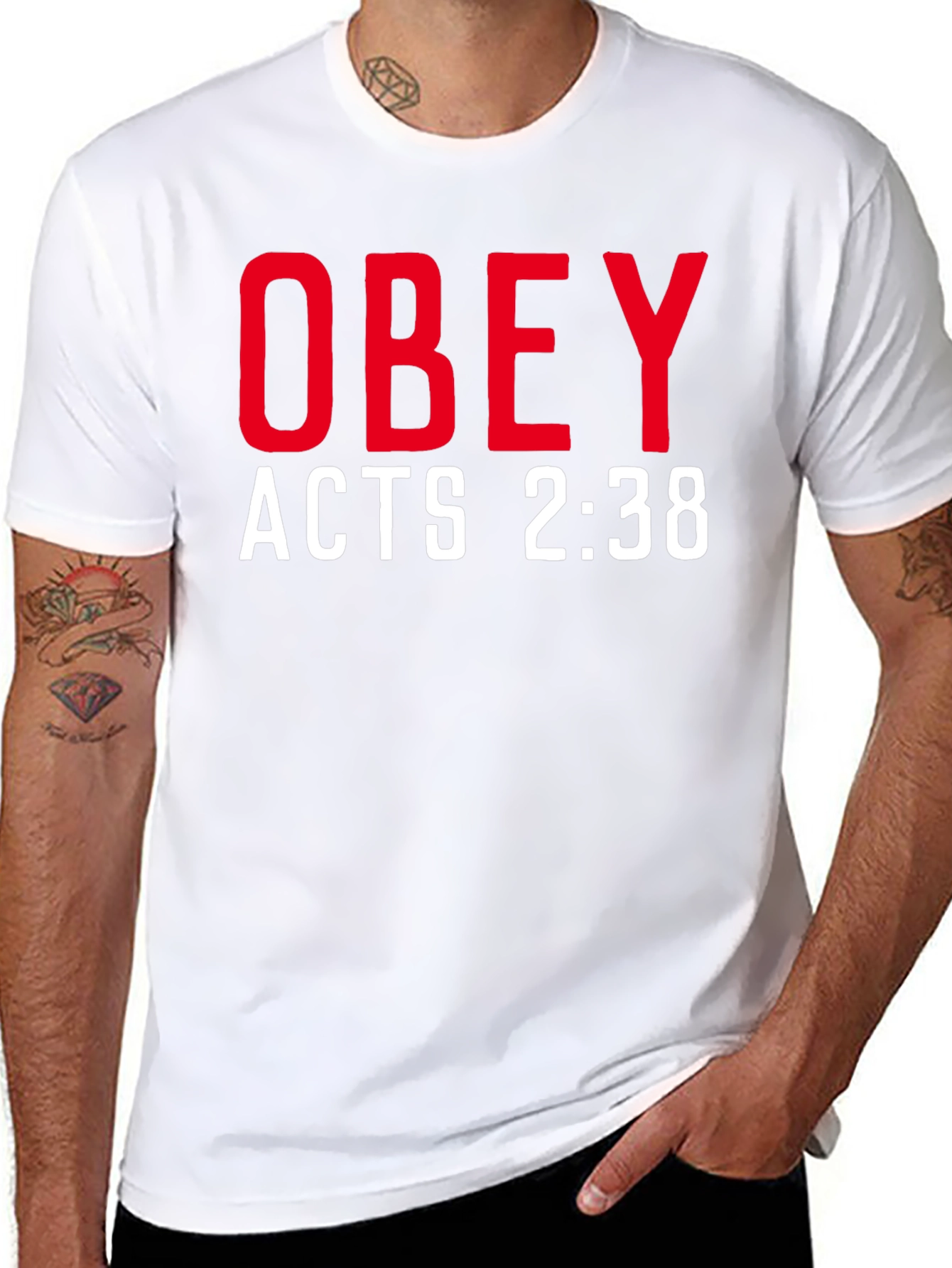 Obey Acts 2:38 T-Shirt - Stylish Christian Apparel