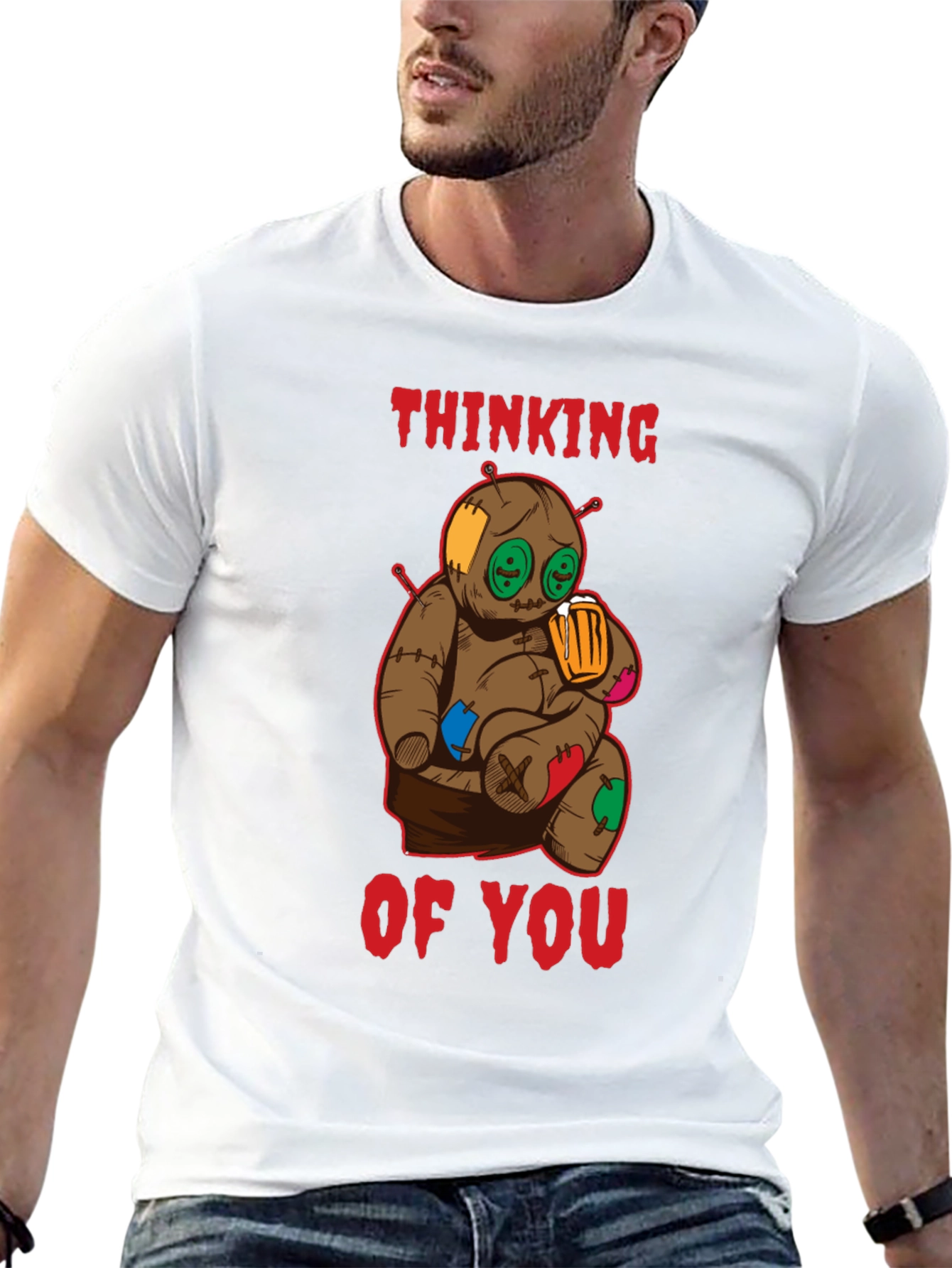 Thinking of You Voodoo Doll Black T-Shirt