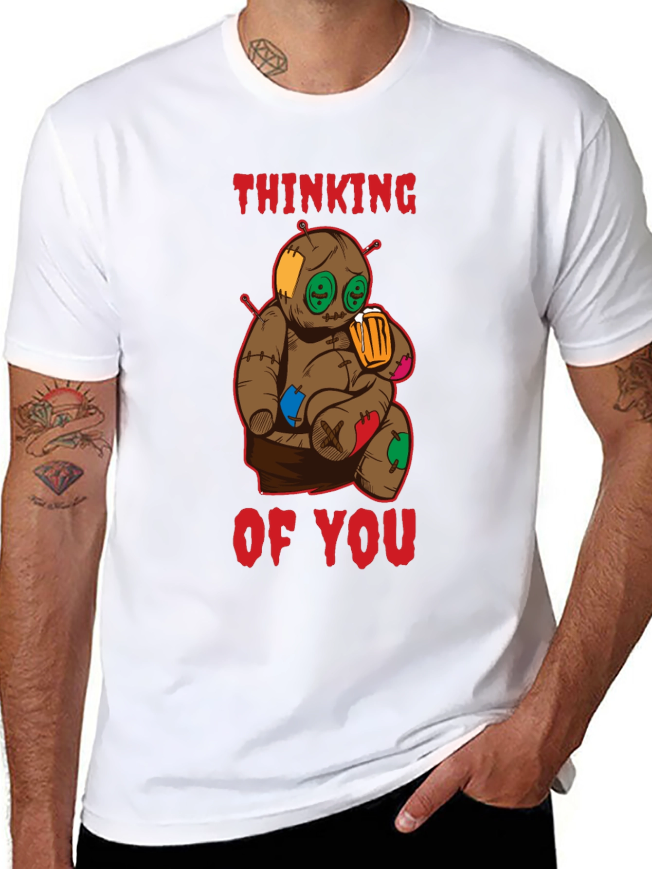 Thinking of You Voodoo Doll Black T-Shirt