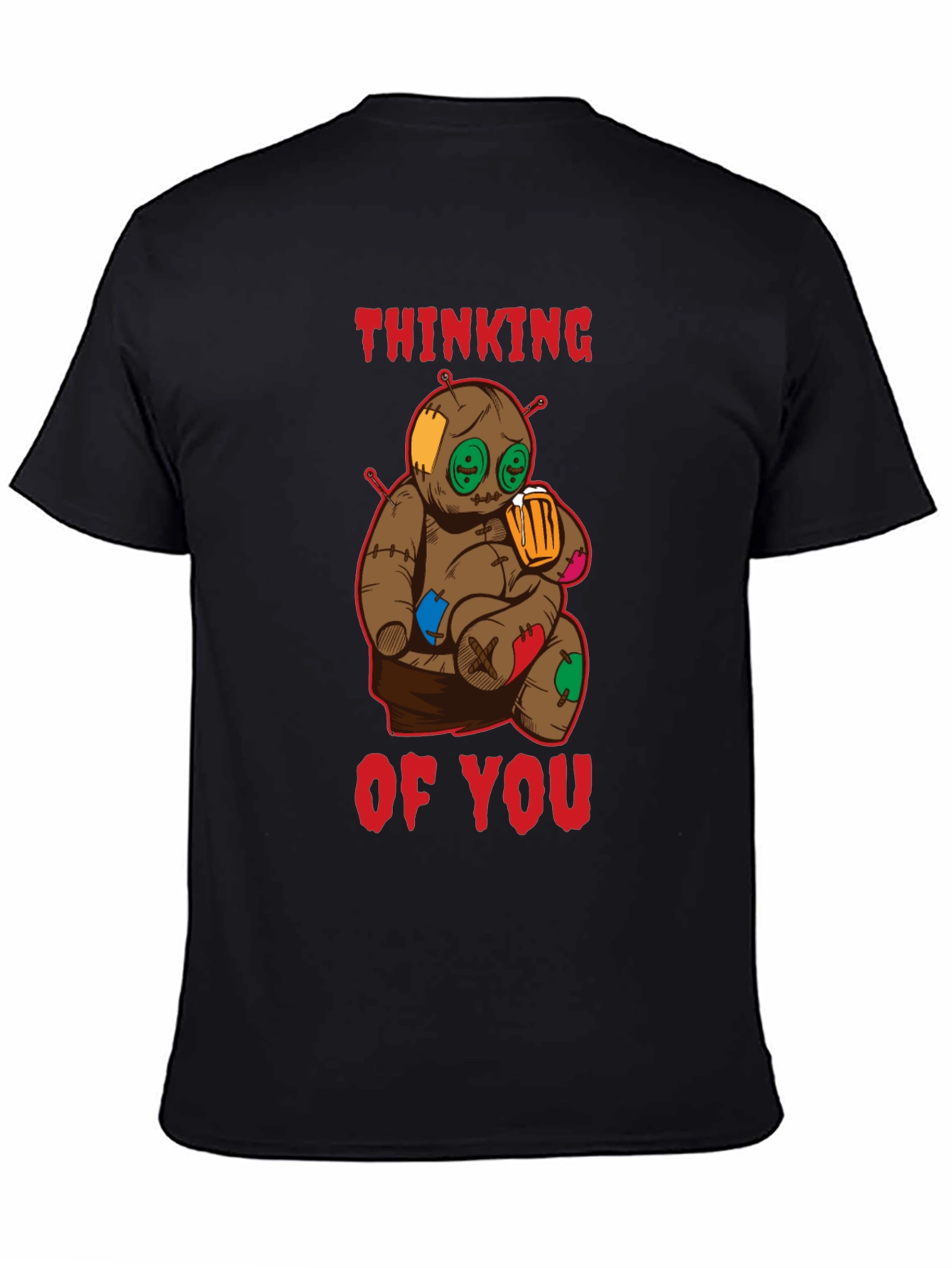 Thinking of You Voodoo Doll Black T-Shirt