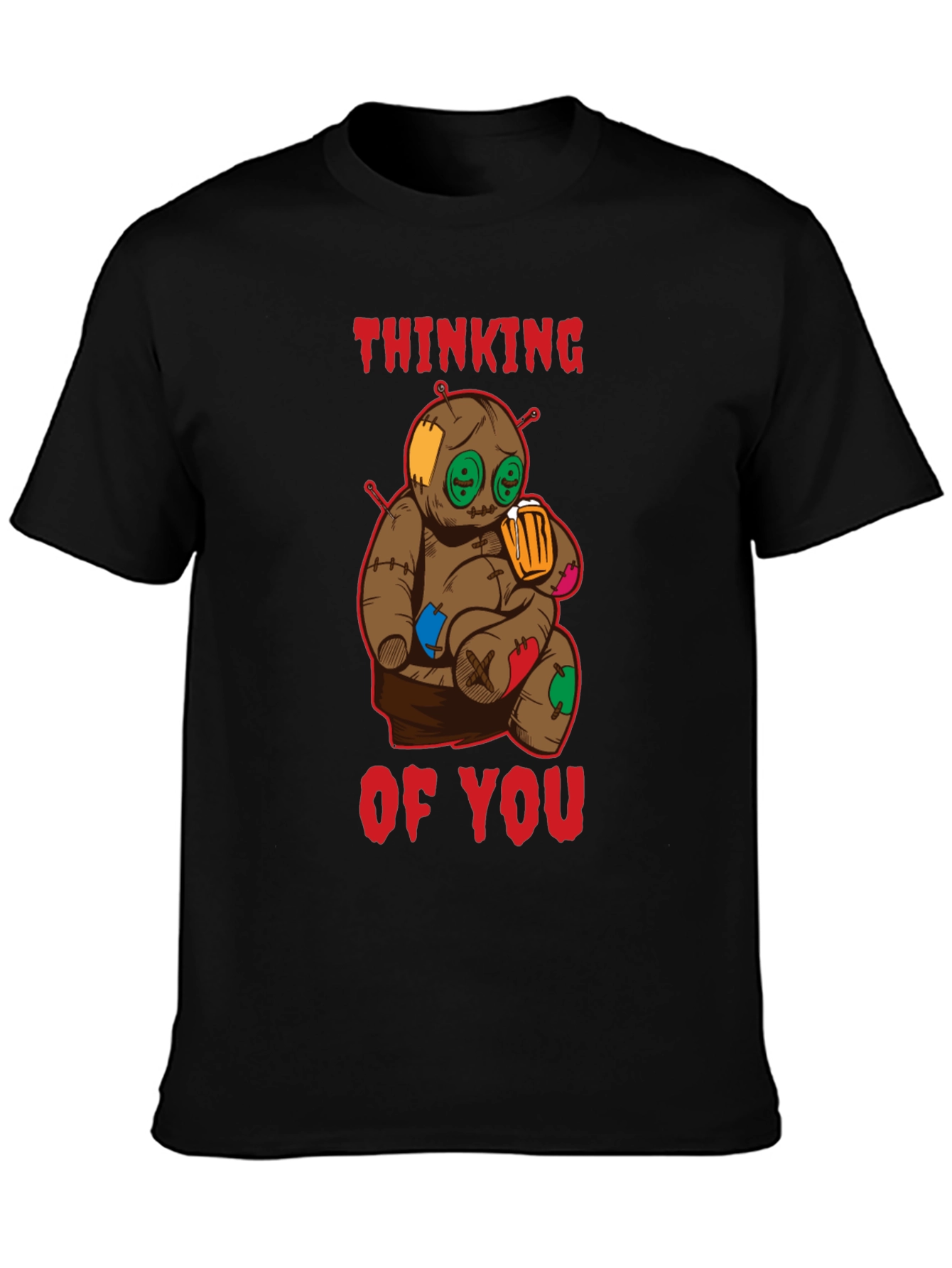 Thinking of You Voodoo Doll Black T-Shirt